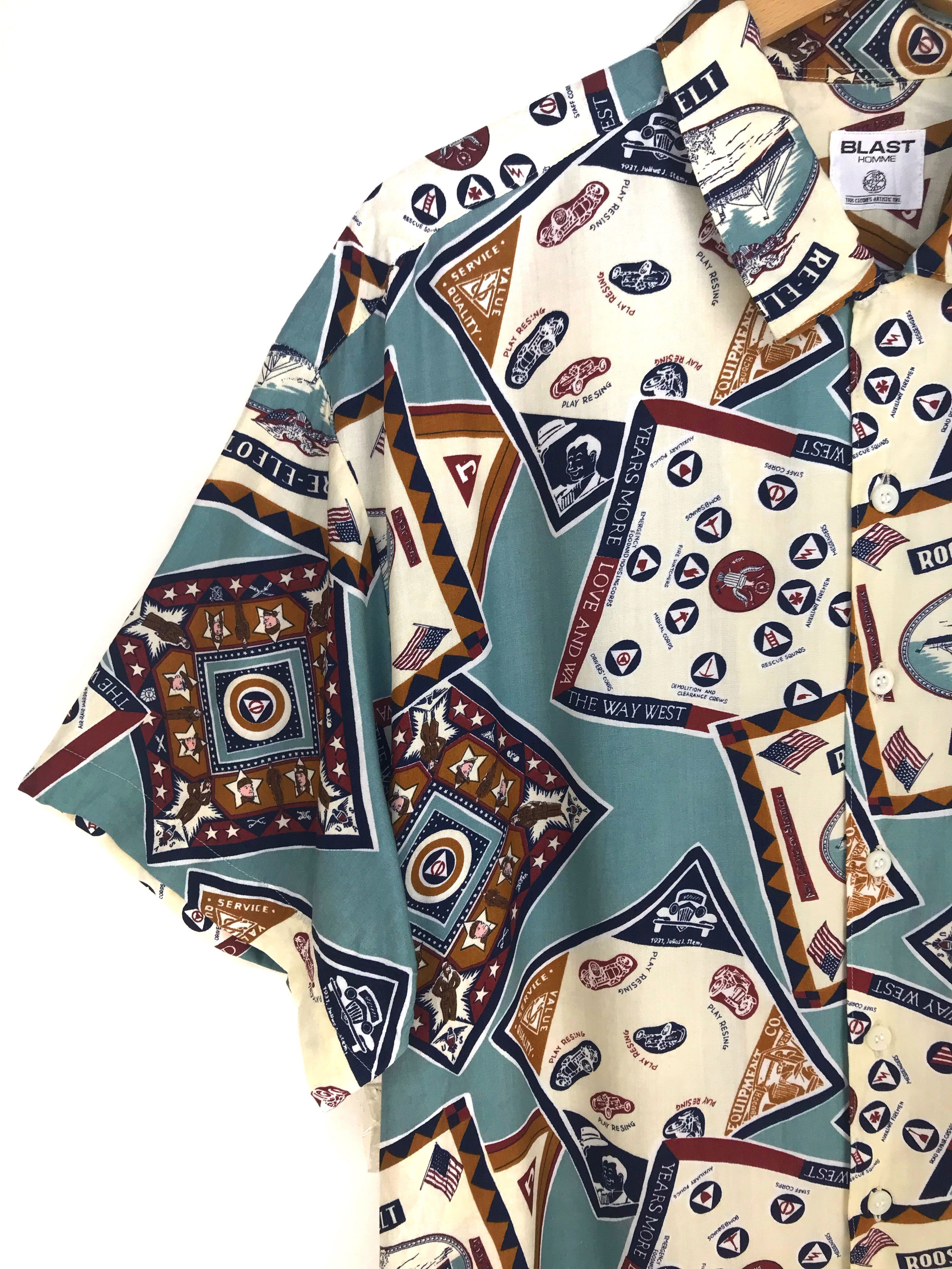 Japanese Brand Japanese Hawaiian Blast Homme America Bandanas Shirt Size US L / EU 52-54 / 3 - 2 Thumbnail