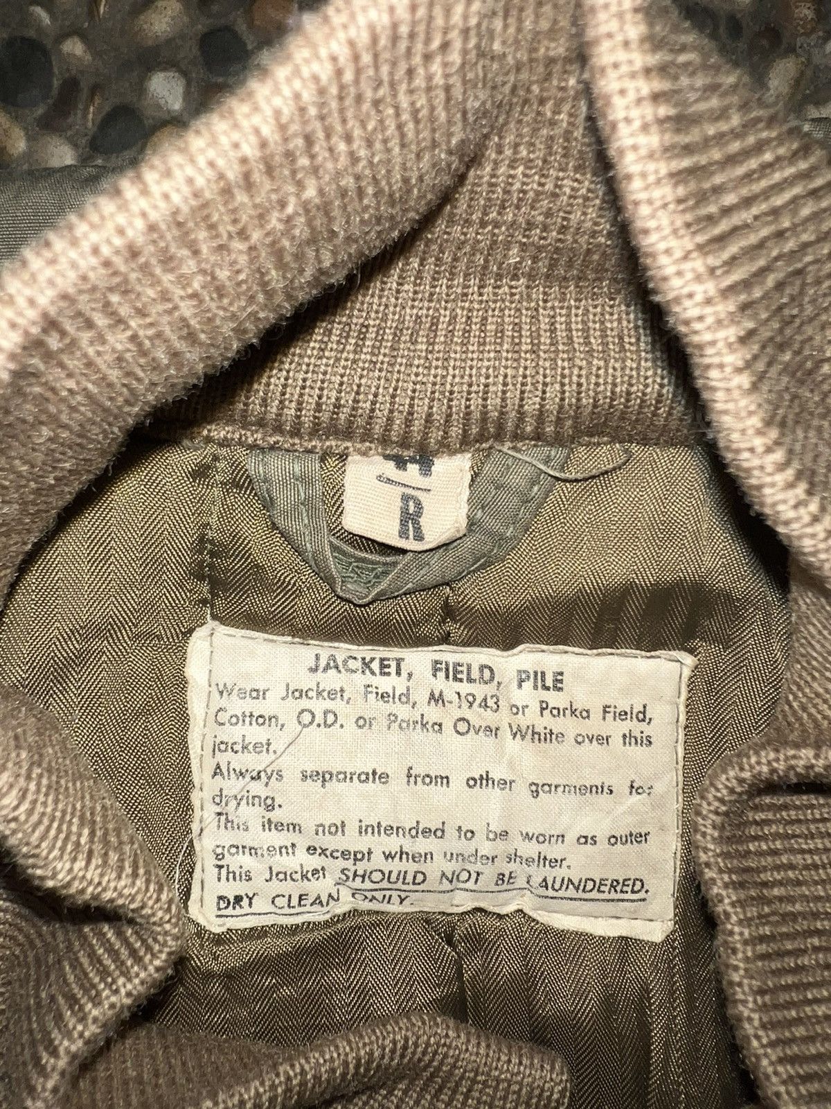 VERY RARE VINTAGE JACKET PILE LINER FIELD M43 US ARMY WWII