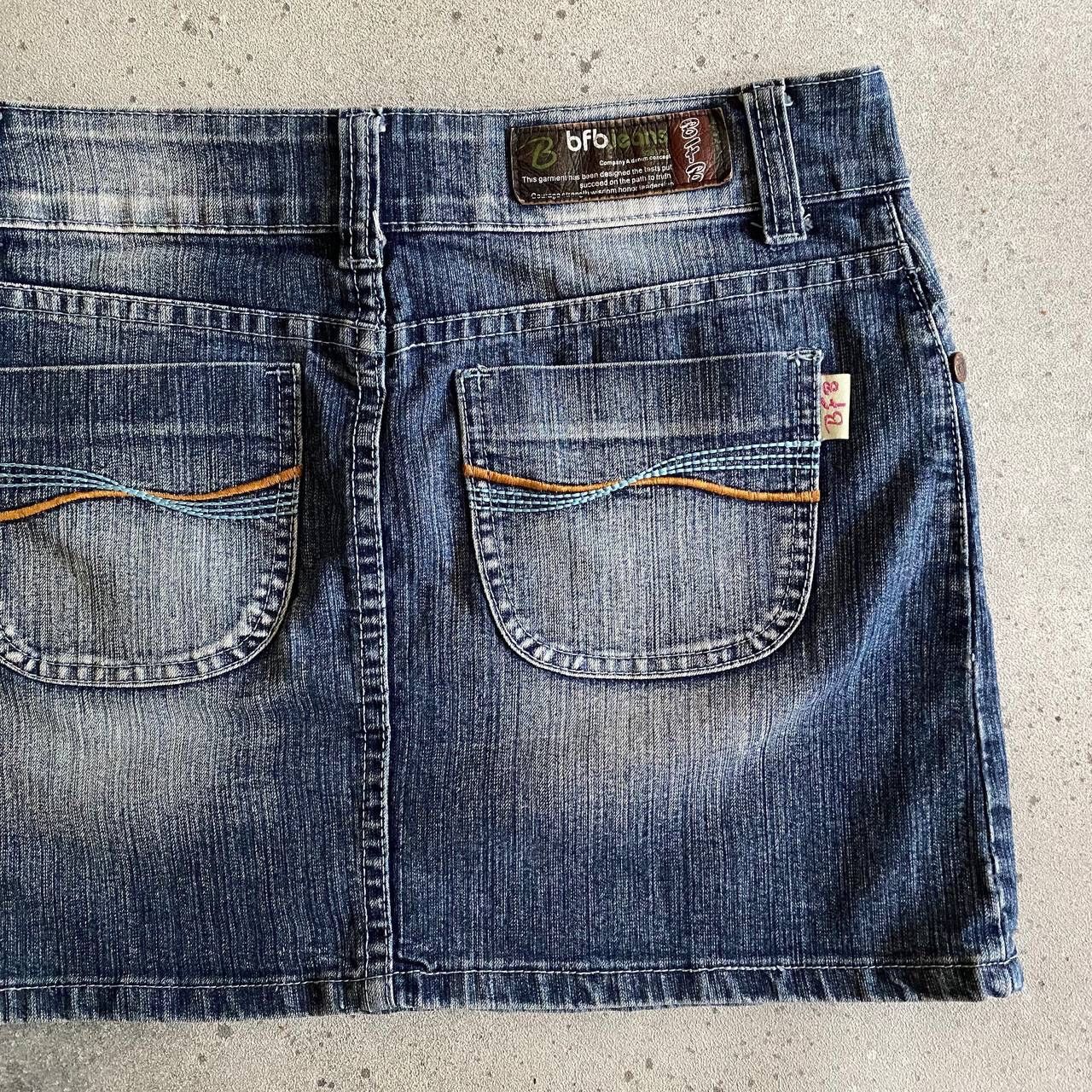Japanese Brand × Vintage Y2K Super Sexy Vintage Washed Denim Mini Skirt Size 29" - 4 Thumbnail