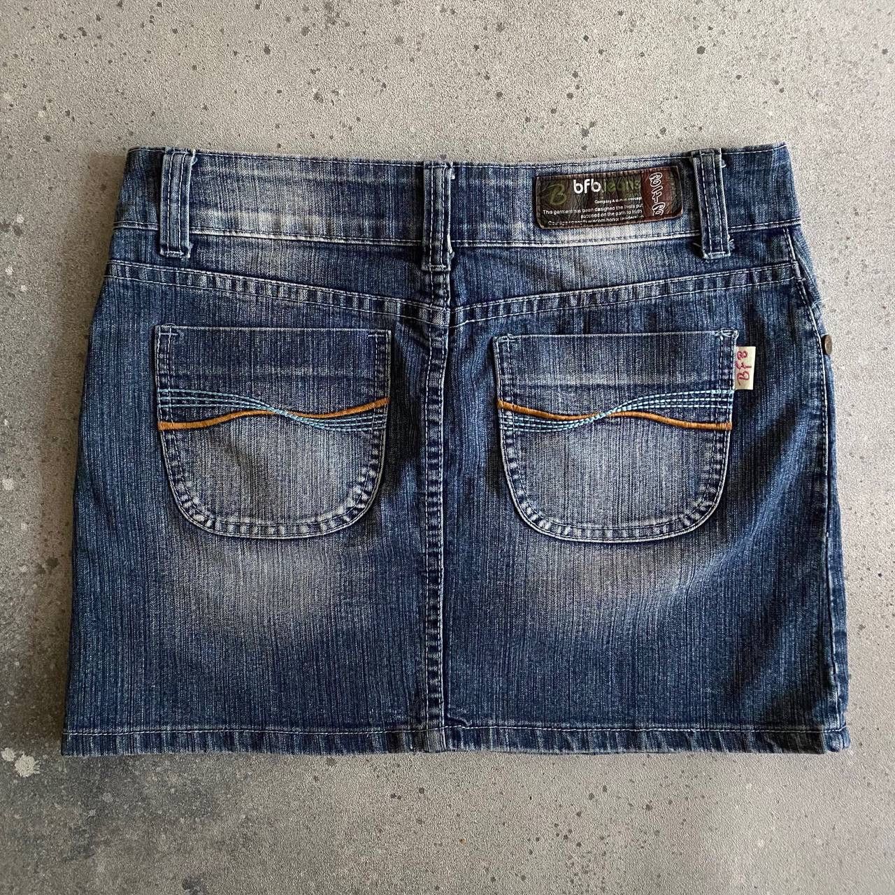 Japanese Brand × Vintage Y2K Super Sexy Vintage Washed Denim Mini Skirt Size 29" - 2 Thumbnail