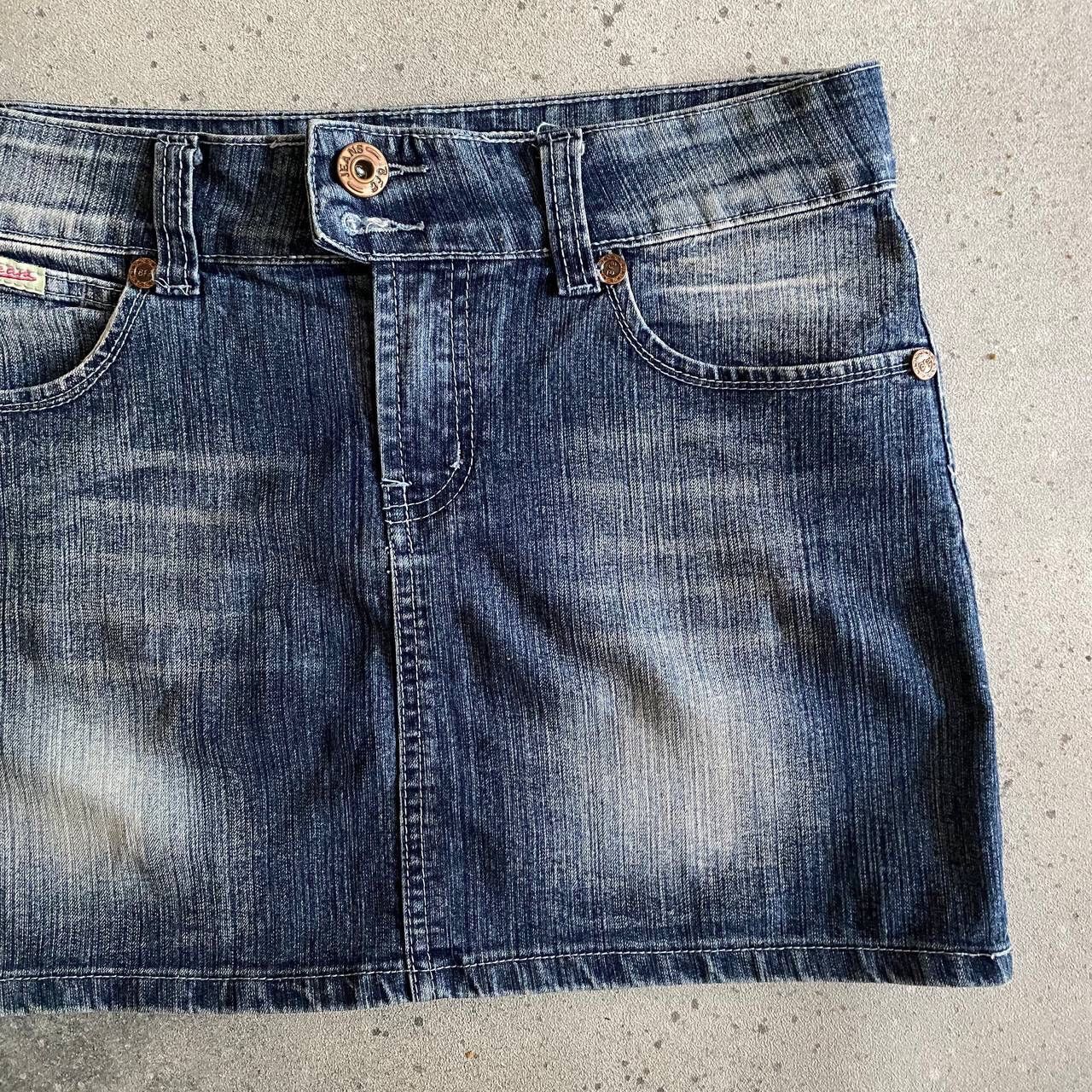 Japanese Brand × Vintage Y2K Super Sexy Vintage Washed Denim Mini Skirt Size 29" - 6 Thumbnail