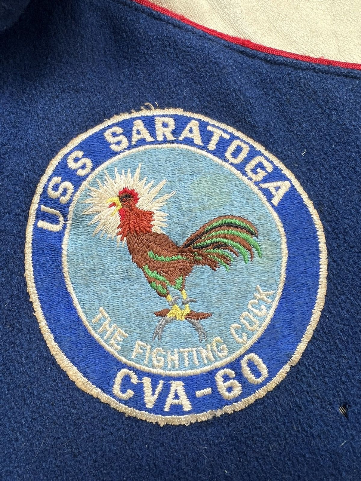 Vintage VERY RARE VINTAGE JACKET VARSITY USS SARATOGA HAND LEATHER Size US S / EU 44-46 / 1 - 3 Thumbnail