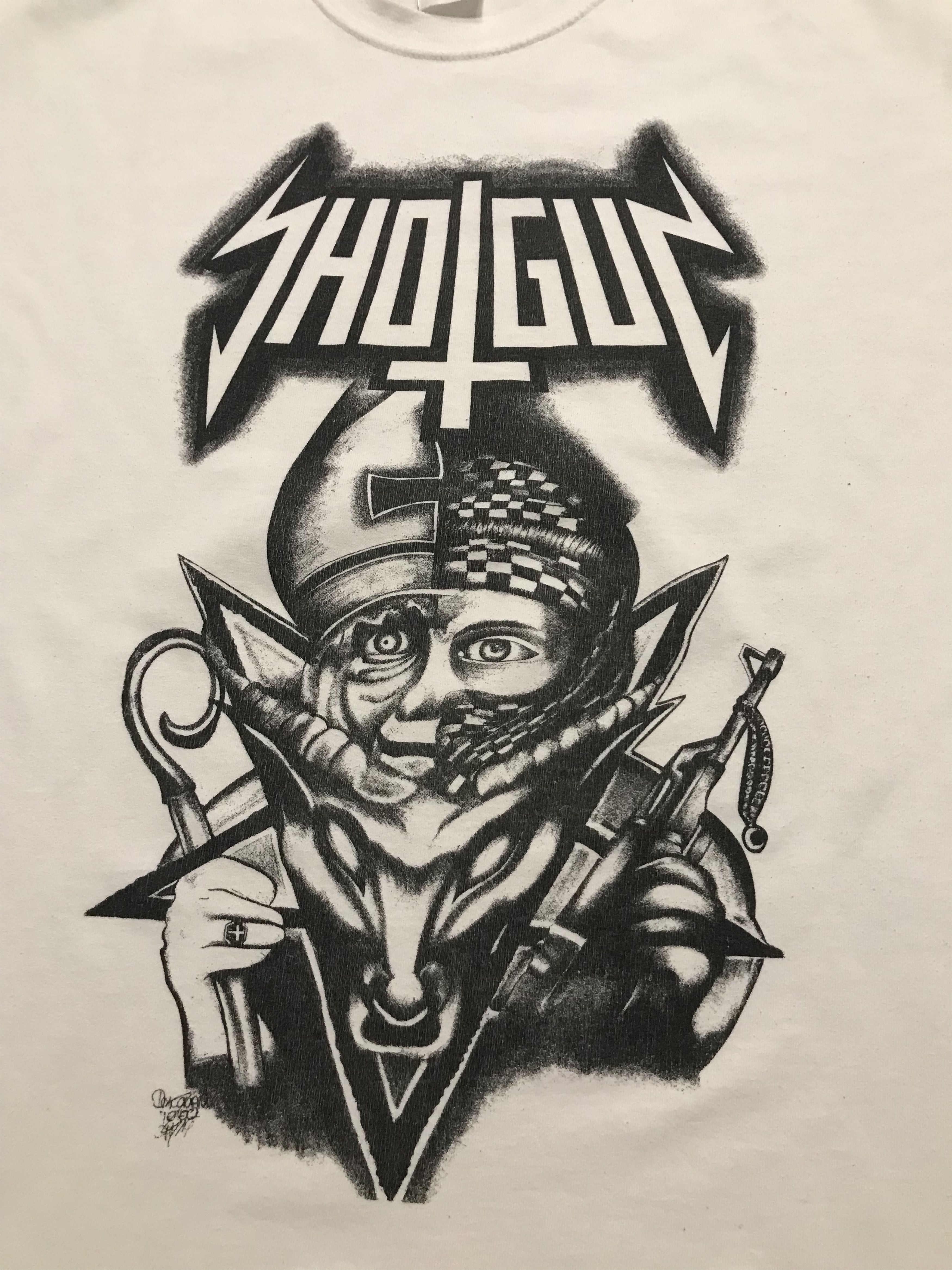 Japanese Brand Vintage ShotGun T-Shirt war collection Size US L / EU 52-54 / 3 - 2 Thumbnail
