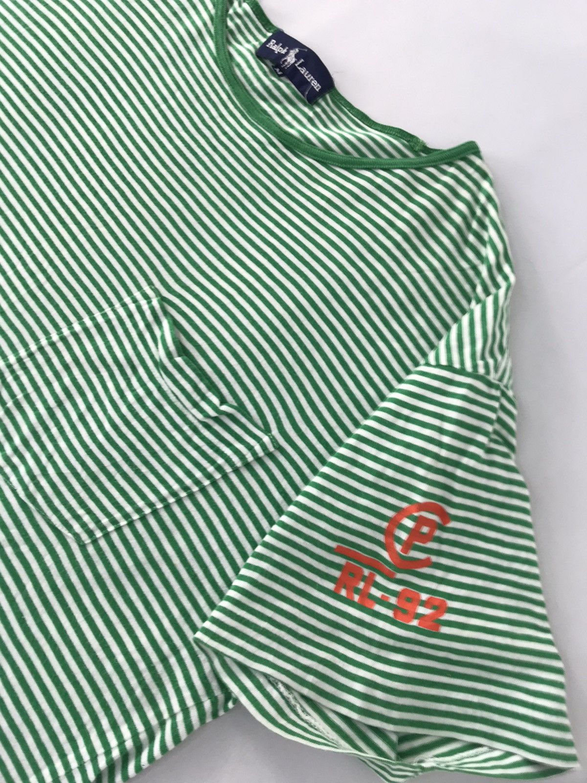 Polo Ralph Lauren RL Ralph Lauren RL-92 Striped Printed Tee Women Youth Wear Size ONE SIZE - 4 Thumbnail