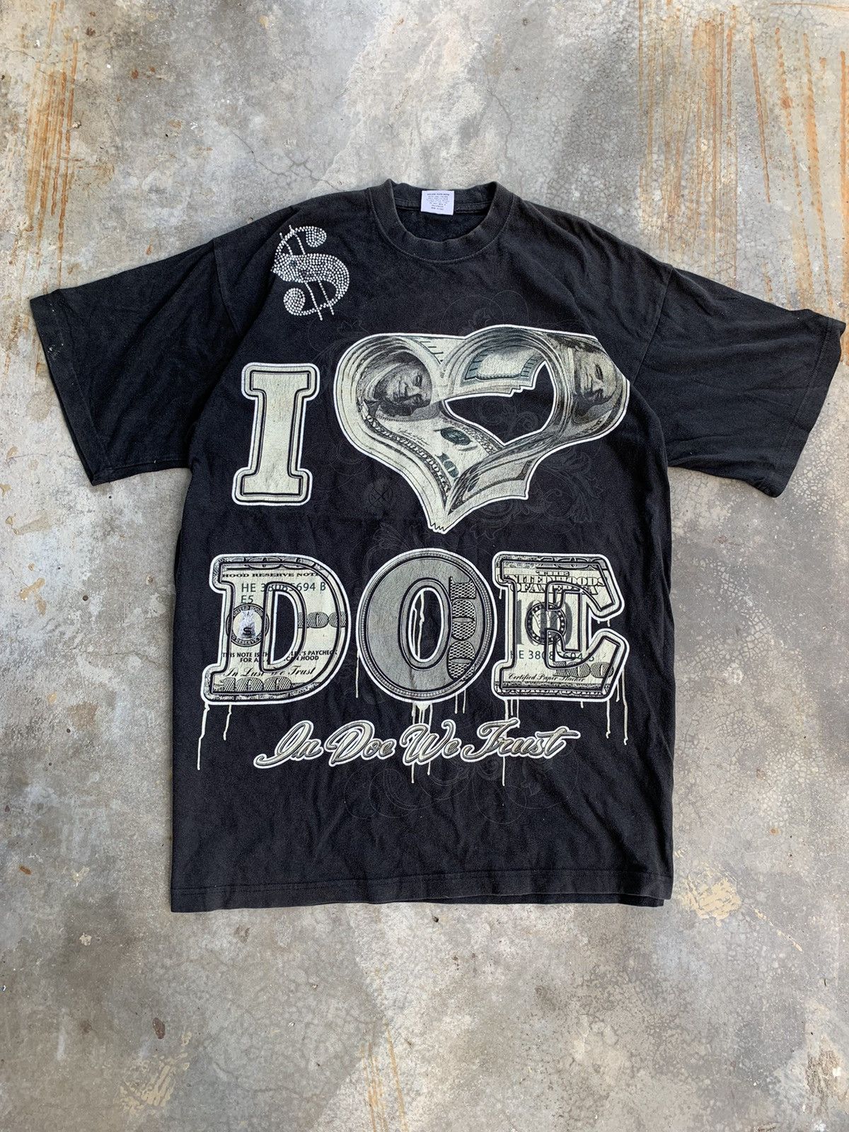 Rap Tees Vintage 90s Doe Us Money Tall HipHop Tshirt Size US XL / EU 56 / 4 - 1 Thumbnail