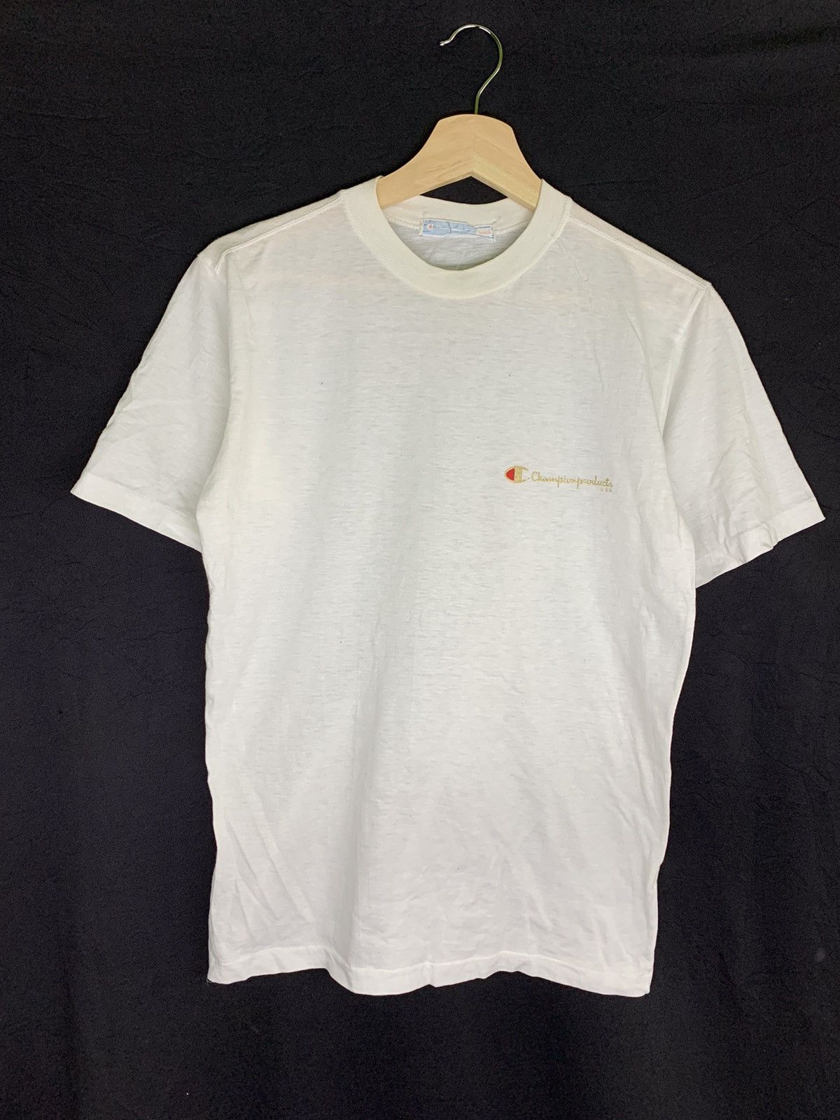 Champion × Vintage Vintage Thrashed faded 80s Champion Tshirt Single Stich Size US S / EU 44-46 / 1 - 1 Thumbnail