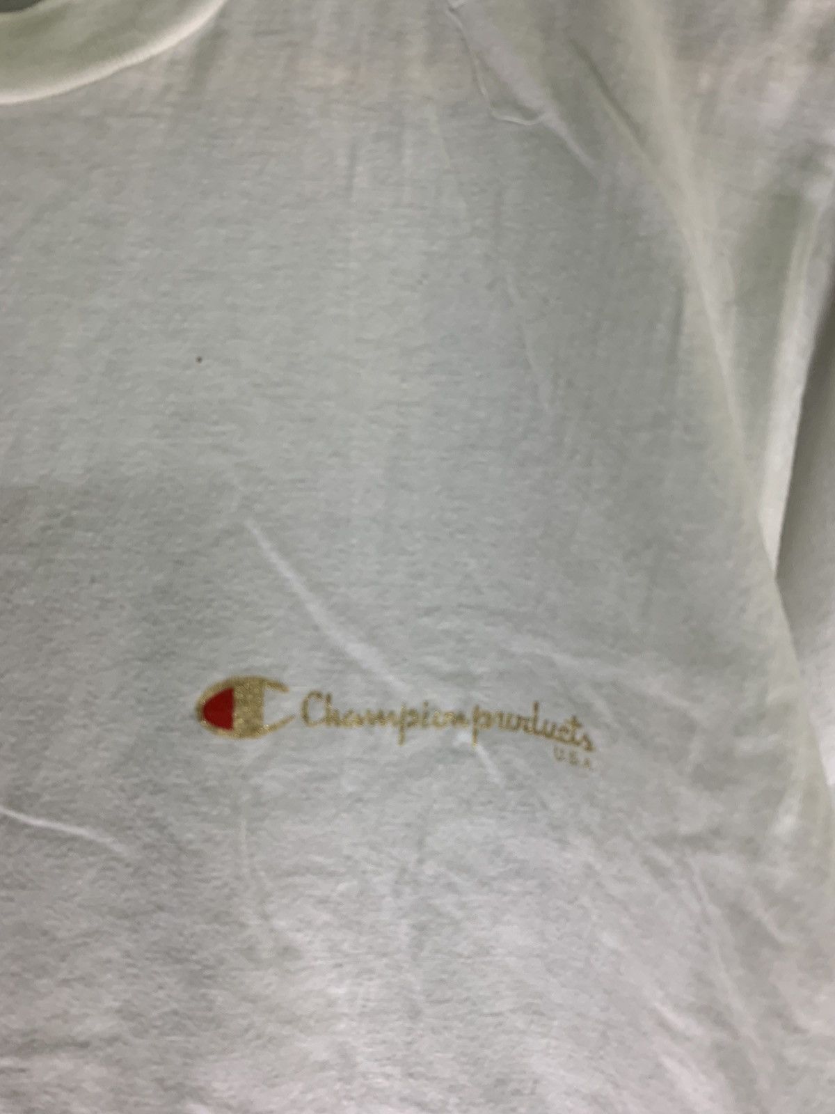 Champion × Vintage Vintage Thrashed faded 80s Champion Tshirt Single Stich Size US S / EU 44-46 / 1 - 3 Thumbnail