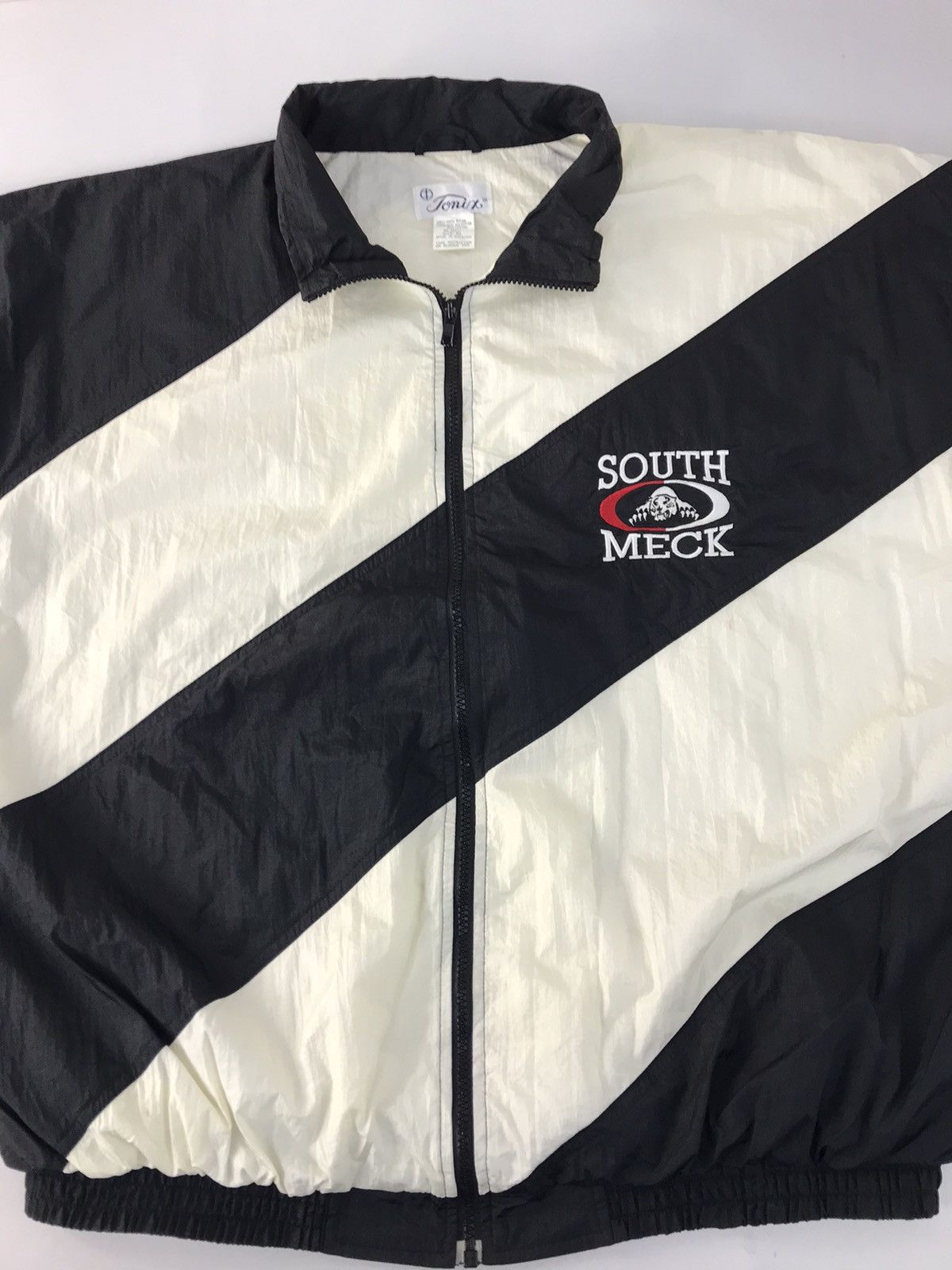 Japanese Brand South Meck Tonix Bomber Jacket Colour Block Cross Design Size US XXL / EU 58 / 5 - 4 Thumbnail