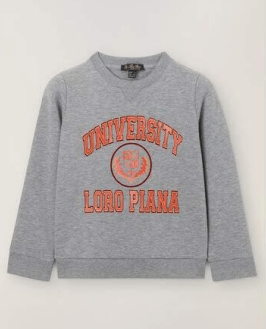 image of Loro Piana Lp University Kids Crew Neck In Grey (Size XL)