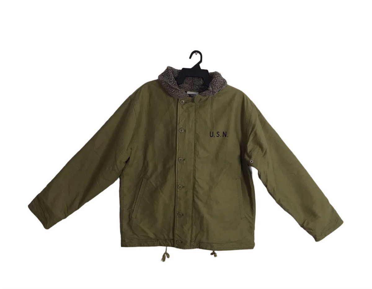 Vintage USN Navy Department Shearling Jacket Sherpa Inner Design Size US L / EU 52-54 / 3 - 1 Thumbnail