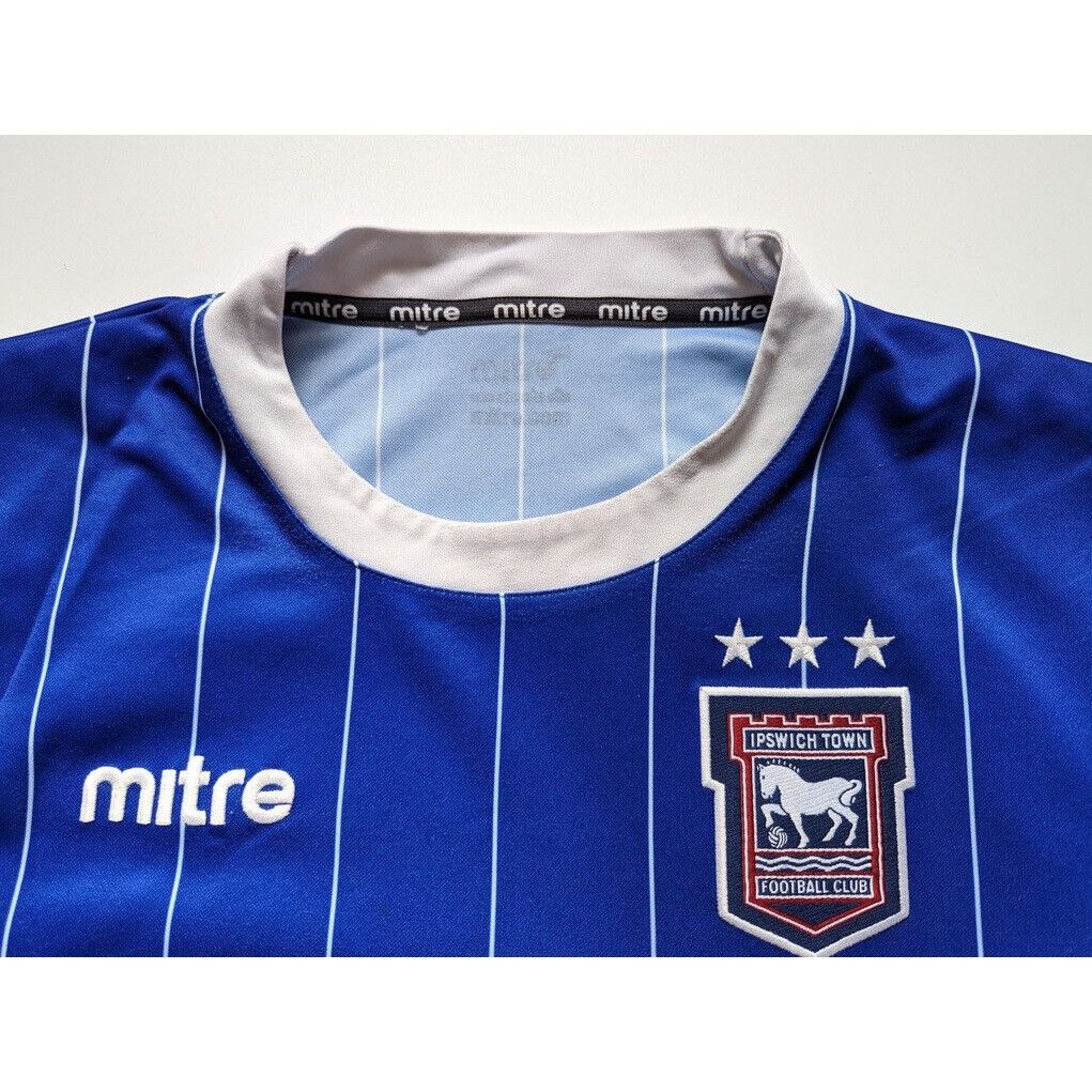Vintage Ipswich Town FC Mitre E-on Blue Shirt Jersey 2007/08 Size US L / EU 52-54 / 3 - 5 Thumbnail