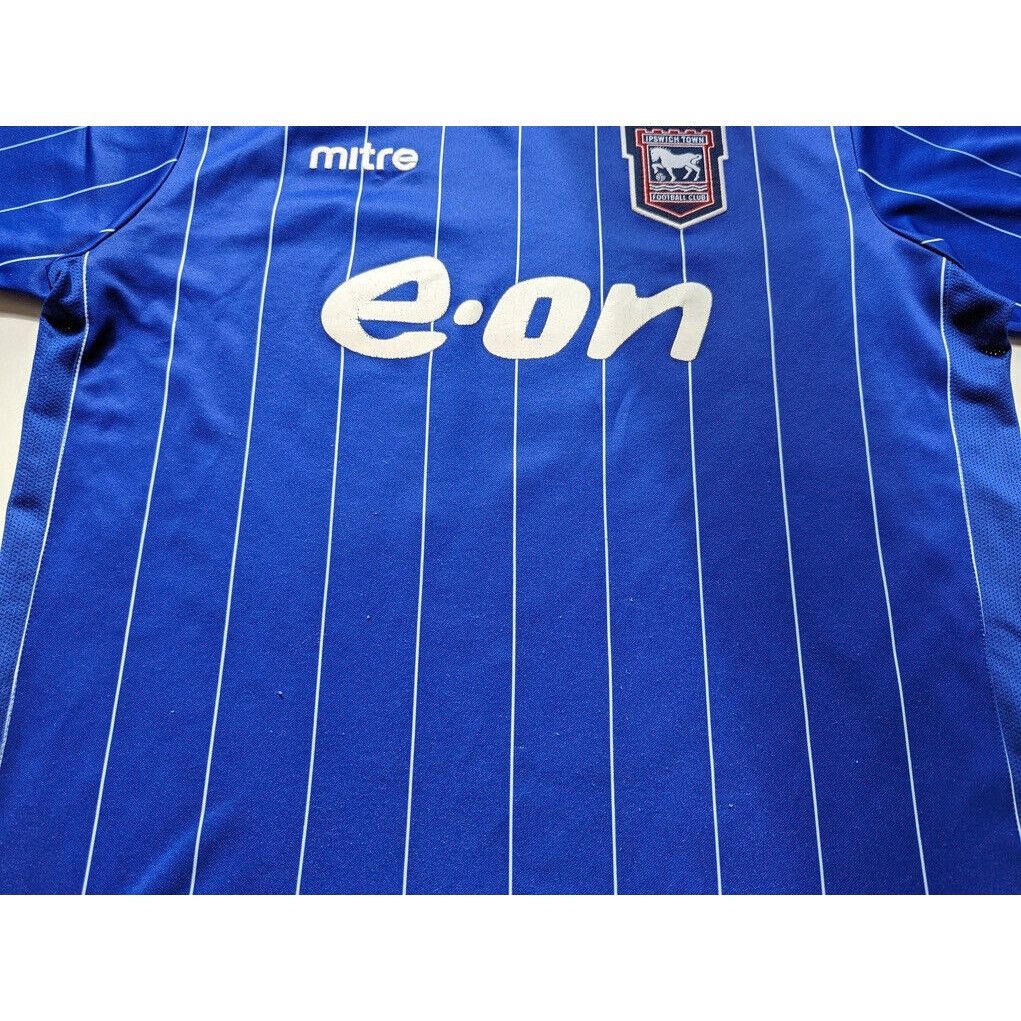 Vintage Ipswich Town FC Mitre E-on Blue Shirt Jersey 2007/08 Size US L / EU 52-54 / 3 - 9 Thumbnail