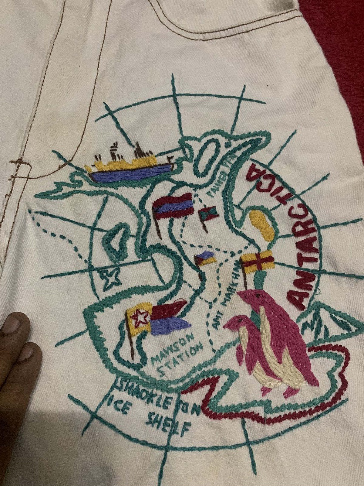 Kansai Yamamoto 🐐90s KANSAI YAMAMOTO EMBROIDERED ART DESIGN Size US 27 - 11 Thumbnail