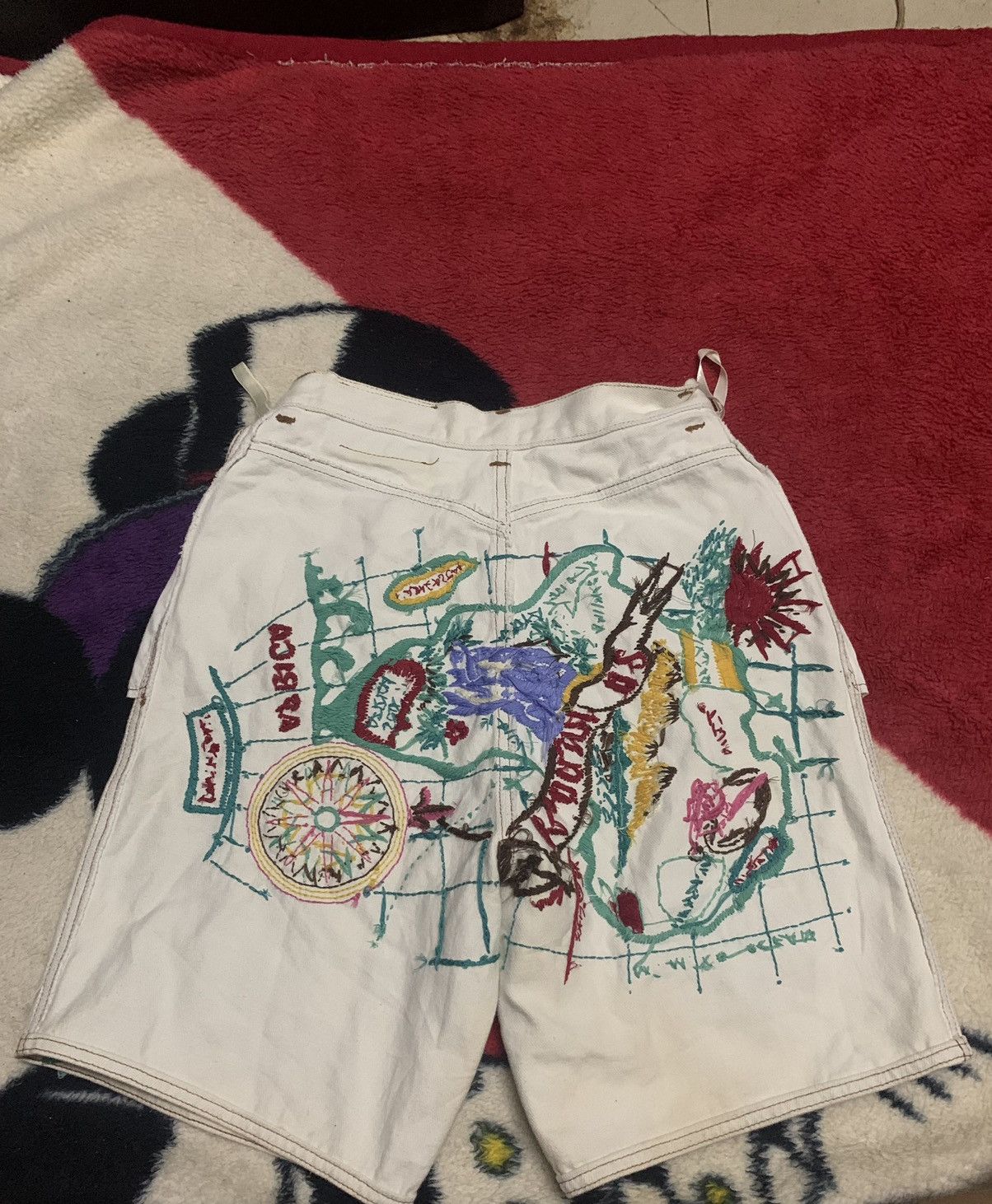 Kansai Yamamoto 🐐90s KANSAI YAMAMOTO EMBROIDERED ART DESIGN Size US 27 - 3 Thumbnail