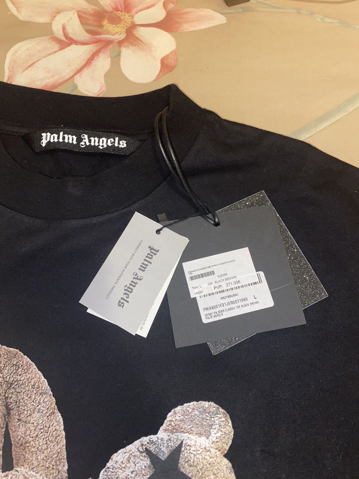 Palm Angels PALM ANGELS Black Sprayed Pa Bear T-Shirt Size US L / EU 52-54 / 3 - 3 Thumbnail
