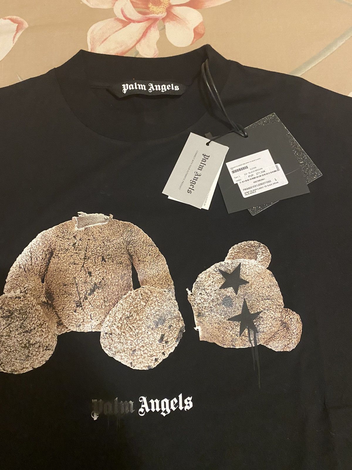 Palm Angels PALM ANGELS Black Sprayed Pa Bear T-Shirt Size US L / EU 52-54 / 3 - 2 Thumbnail