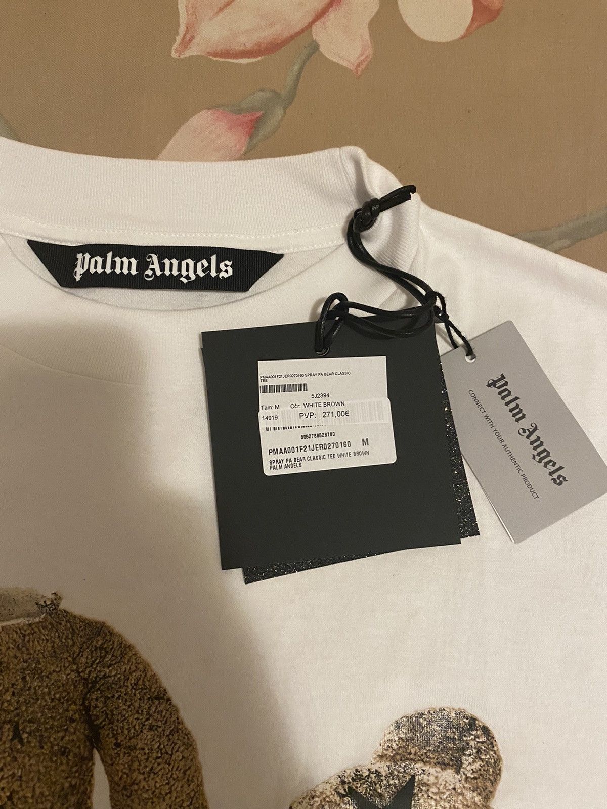 Palm Angels PALM ANGELS White Sprayed Pa Bear T-Shirt Size US M / EU 48-50 / 2 - 2 Thumbnail