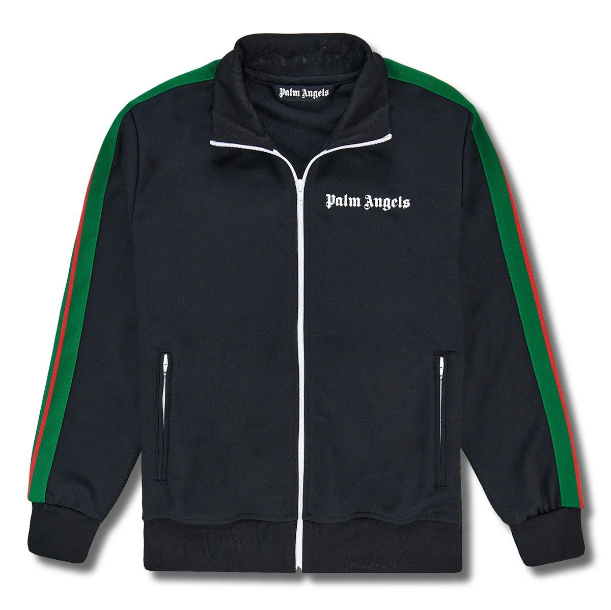 Palm Angels Palm Angels Black Green Striped Track Jacket Size US S / EU 44-46 / 1 - 1 Thumbnail
