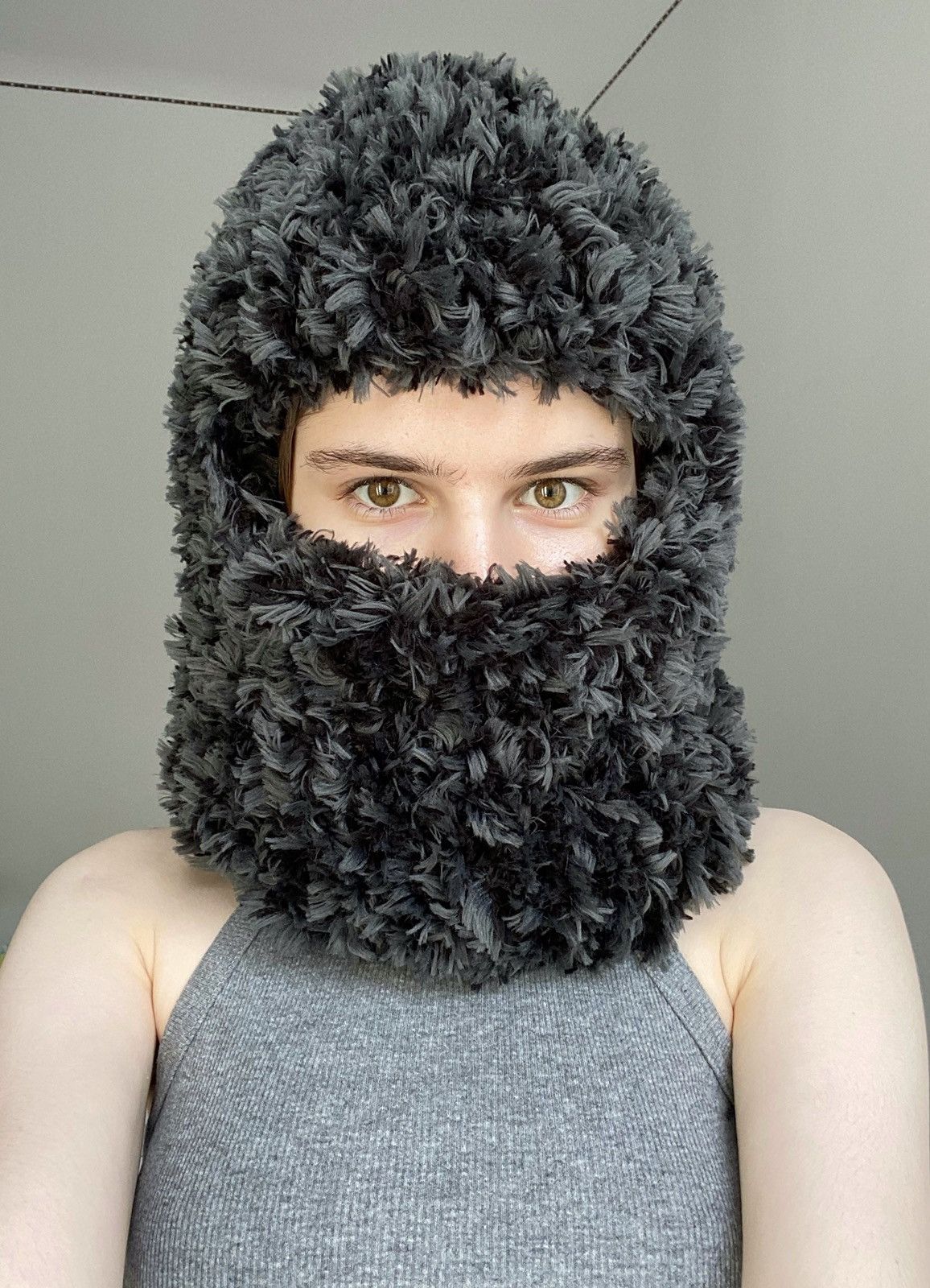 Handmade × Japanese Brand Handmade Knitted Shaggy Fluffy Mohair Balaclava Bunny Style Size ONE SIZE - 1 Thumbnail