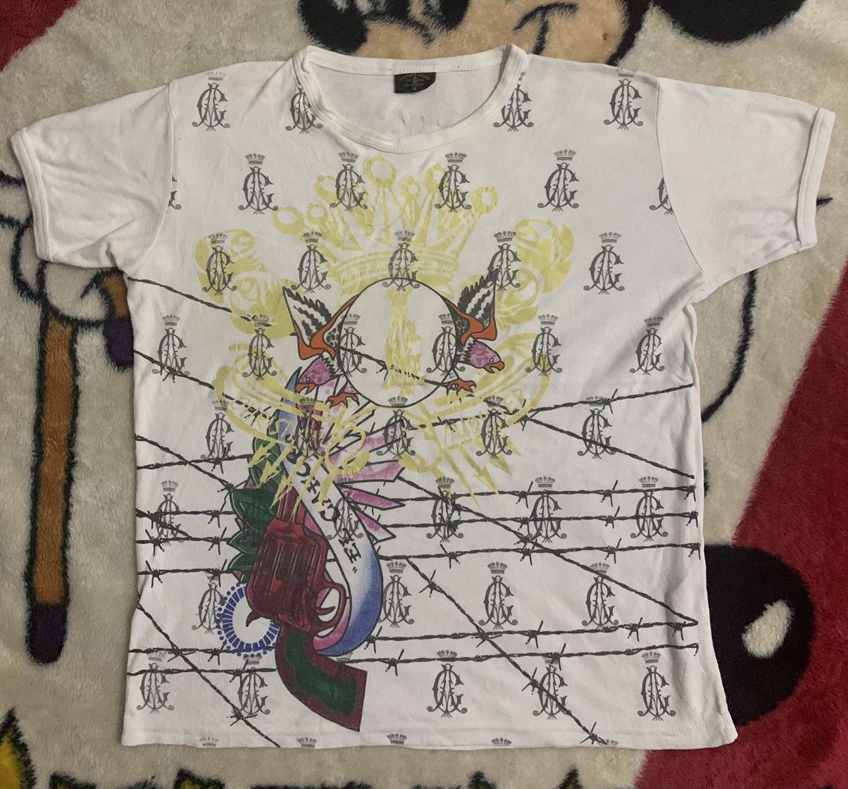 Christian Audigier × Ed Hardy Y2K ED HARDY YESUS TSHIRT RINGER SLEEVE Size US M / EU 48-50 / 2 - 2 Thumbnail