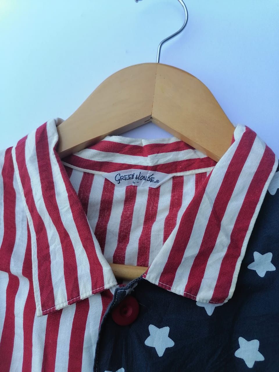 Designer Green House America Flag Buttons Shirt Size US L / EU 52-54 / 3 - 5 Thumbnail