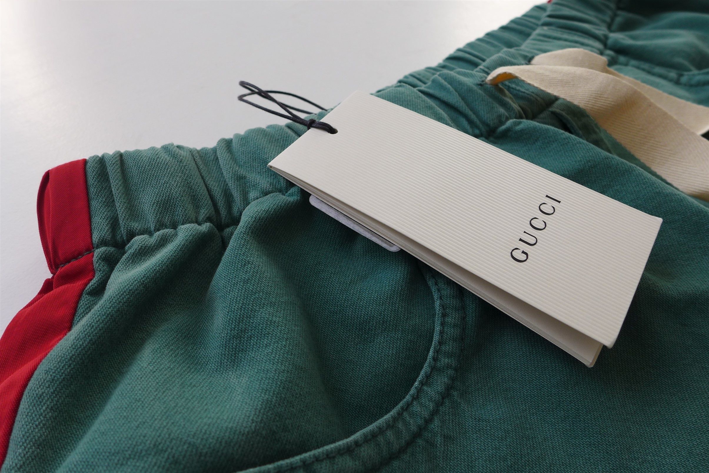 Gucci Gucci Web Stripe Track Pants - Stonewashed Green Denim Size US 36 / EU 52 - 12 Thumbnail