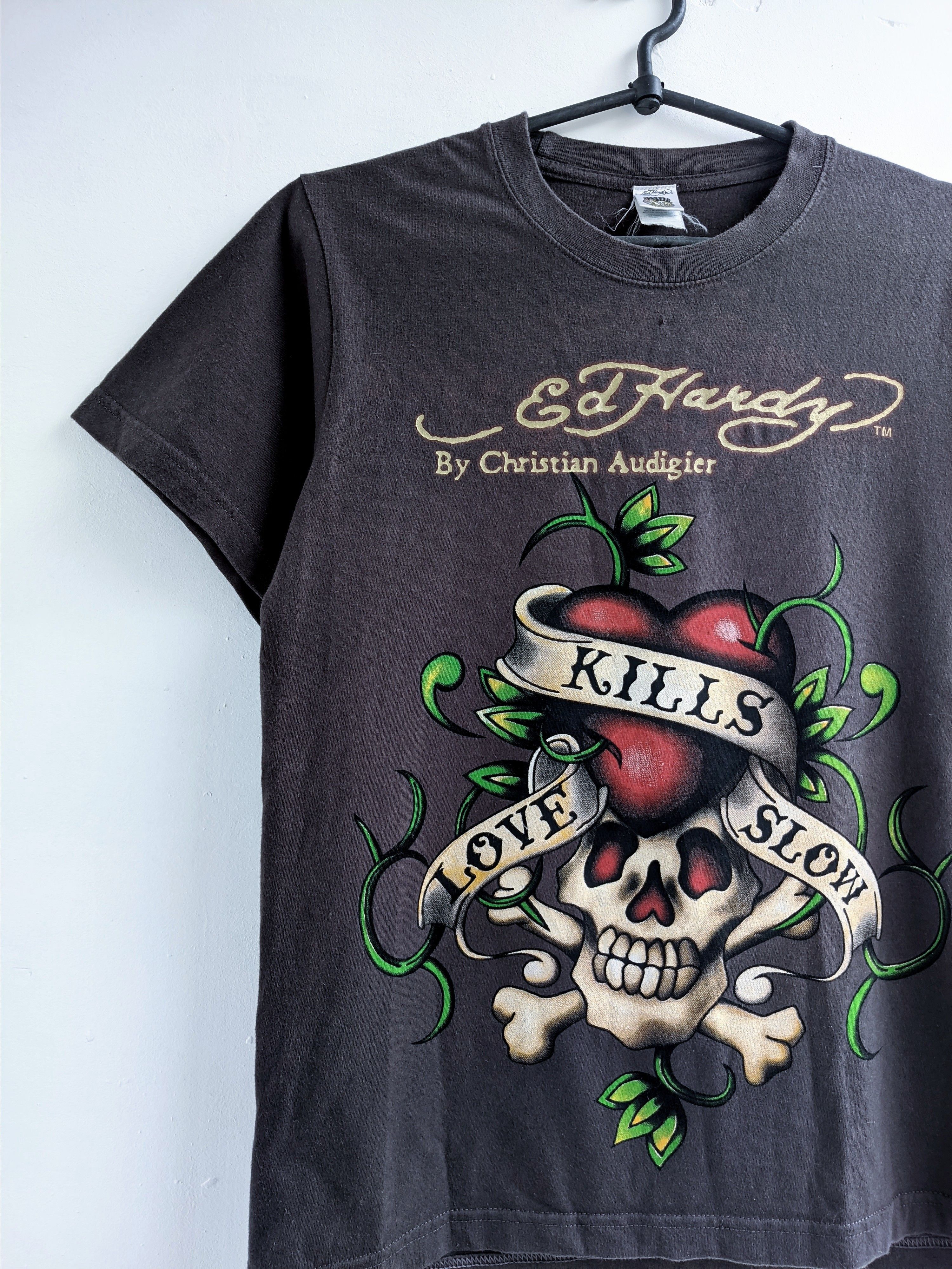 Ed Hardy vintage Ed Hardy tshirt big logo y2k Size S / US 4 / IT 40 - 4 Thumbnail