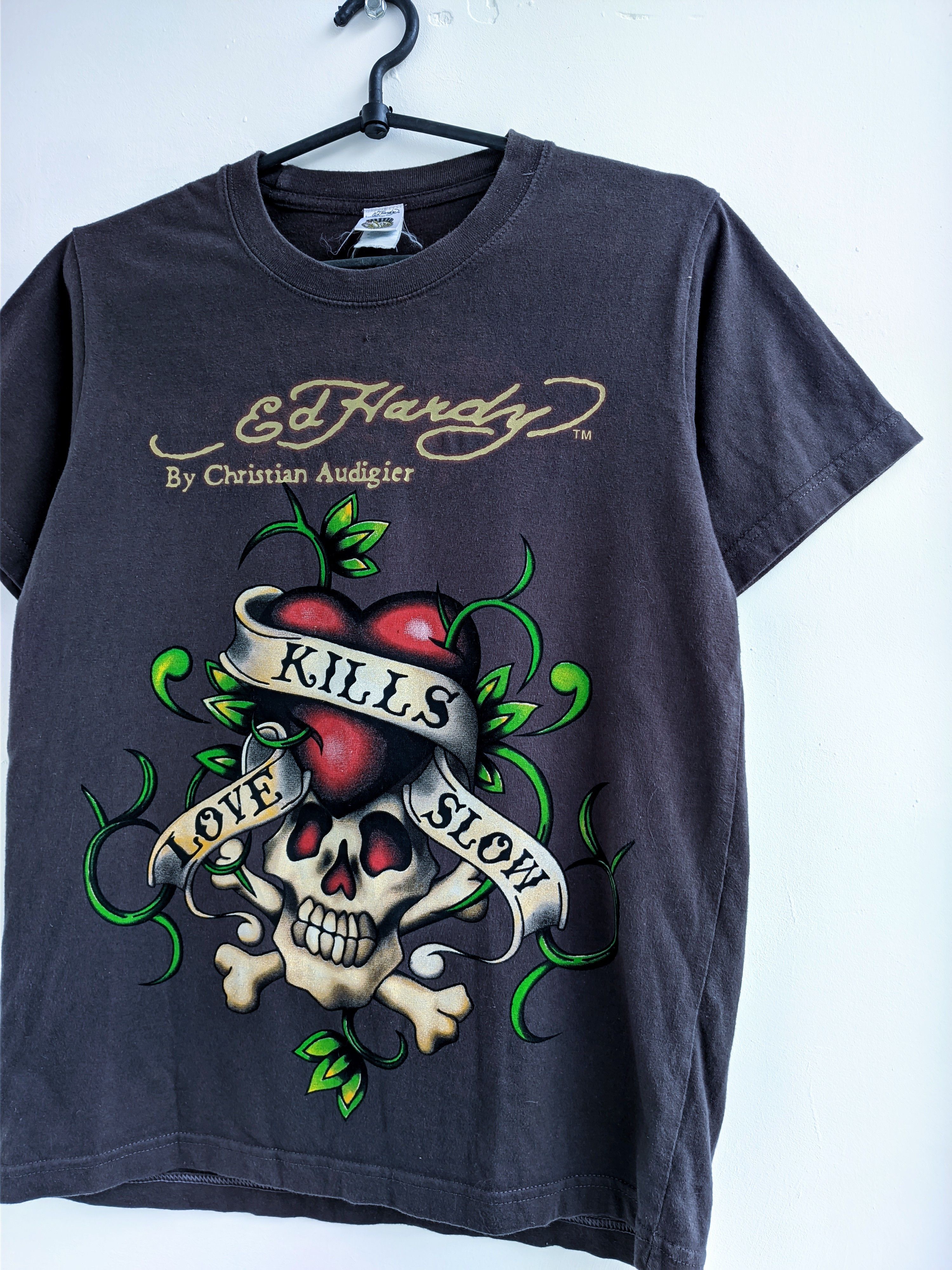 Ed Hardy vintage Ed Hardy tshirt big logo y2k Size S / US 4 / IT 40 - 3 Thumbnail
