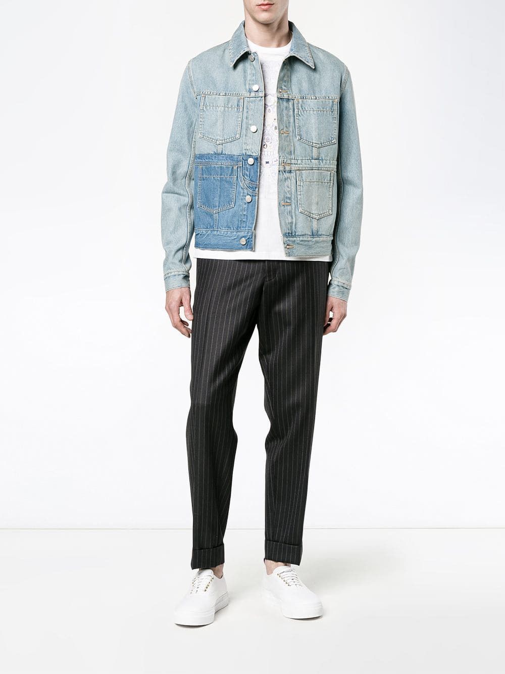 Maison Margiela Margiela SS18 Reconstructed Blue Denim Jacket Size US M / EU 48-50 / 2 - 2 Thumbnail