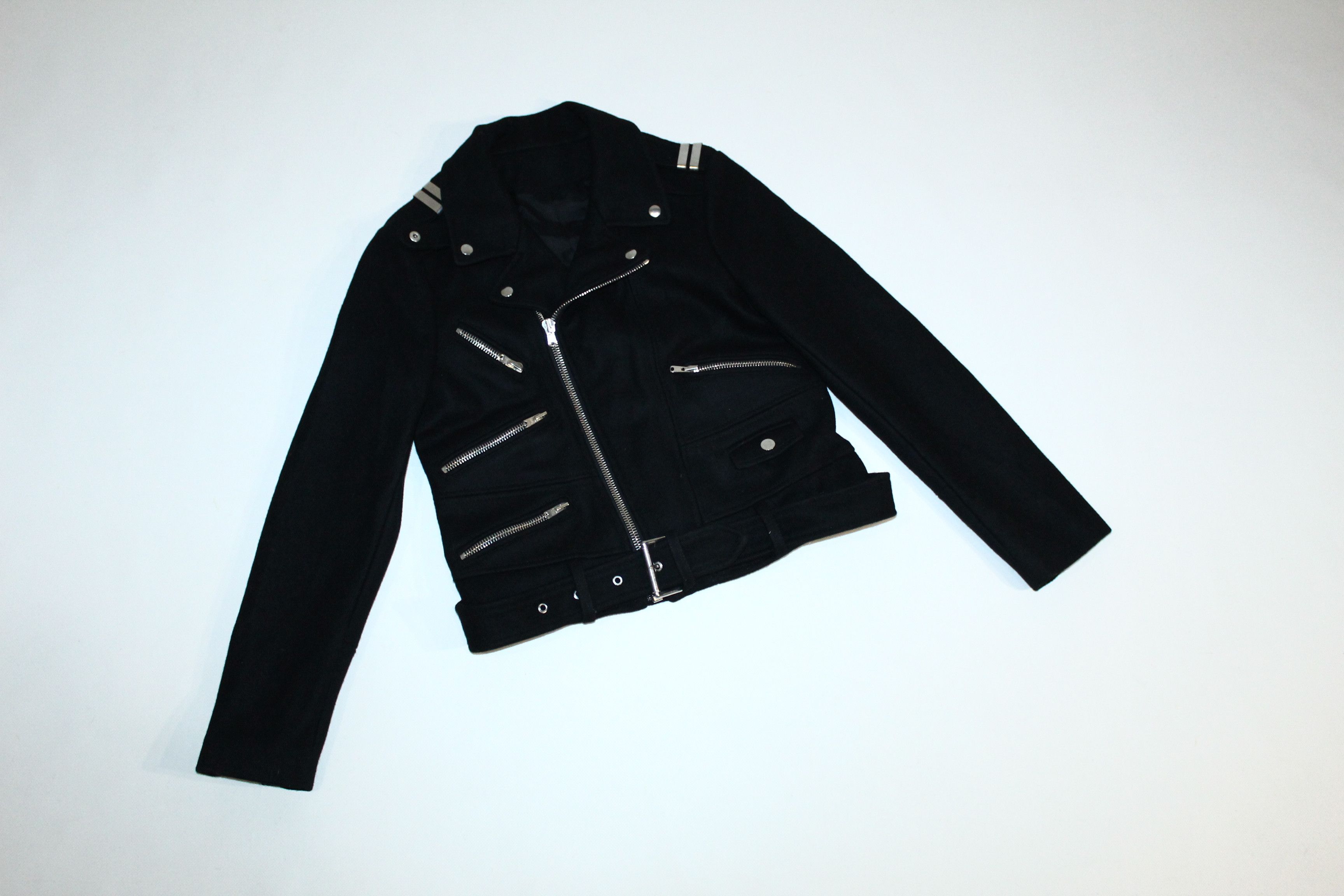 The Kooples The Kooples Cropped Design Wool Biker Jacket Size M / US 6-8 / IT 42-44 - 8 Thumbnail