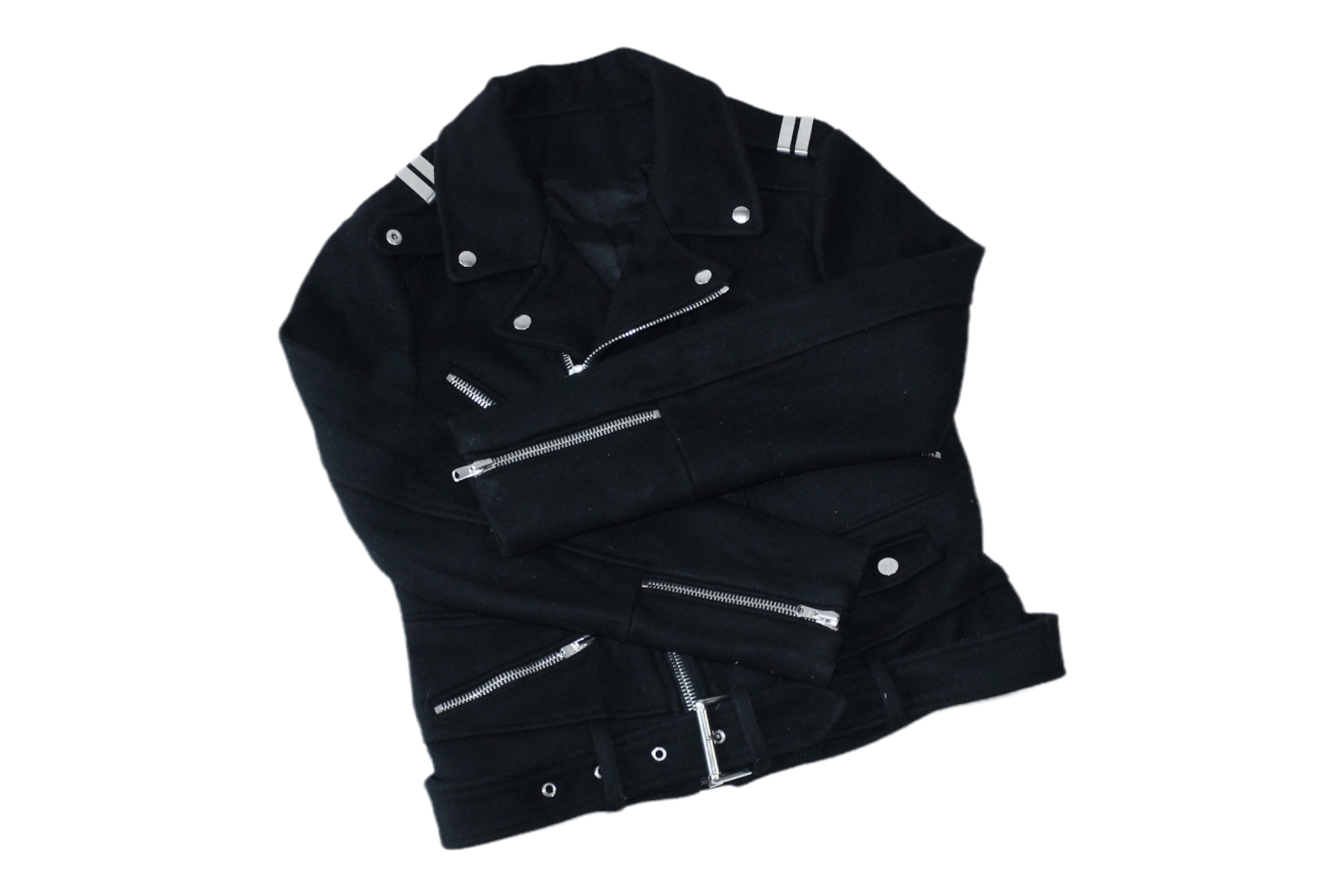 The Kooples The Kooples Cropped Design Wool Biker Jacket Size M / US 6-8 / IT 42-44 - 1 Thumbnail