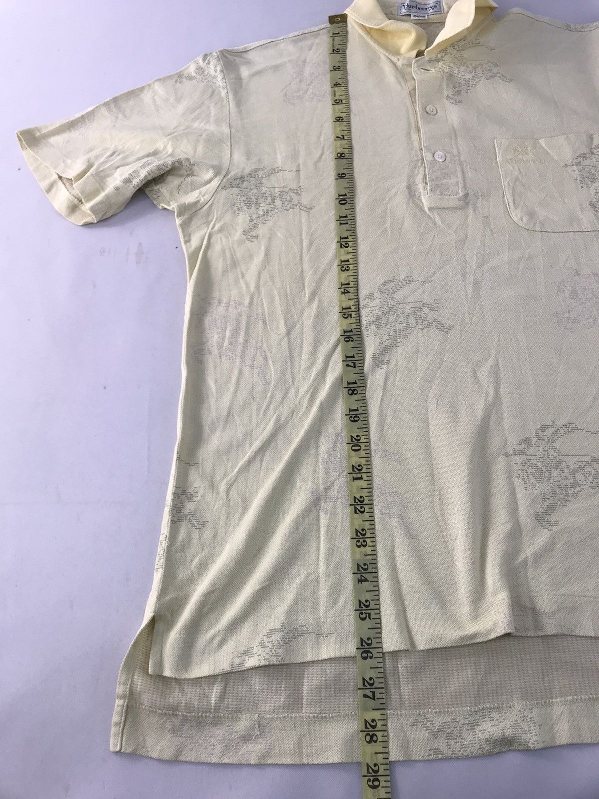 Burberry × Vintage Rare Burberry All Over Prorsum Logo Polo Pocket Tee Size US M / EU 48-50 / 2 - 9 Thumbnail