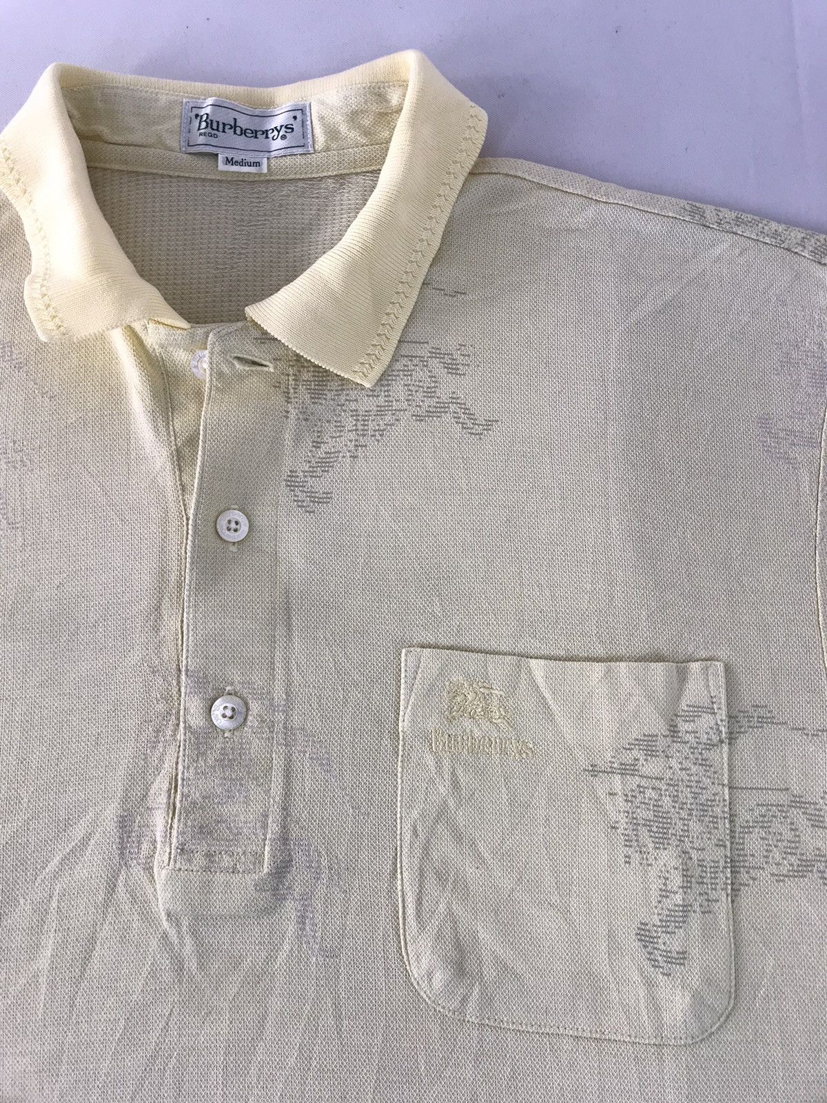 Burberry × Vintage Rare Burberry All Over Prorsum Logo Polo Pocket Tee Size US M / EU 48-50 / 2 - 2 Thumbnail