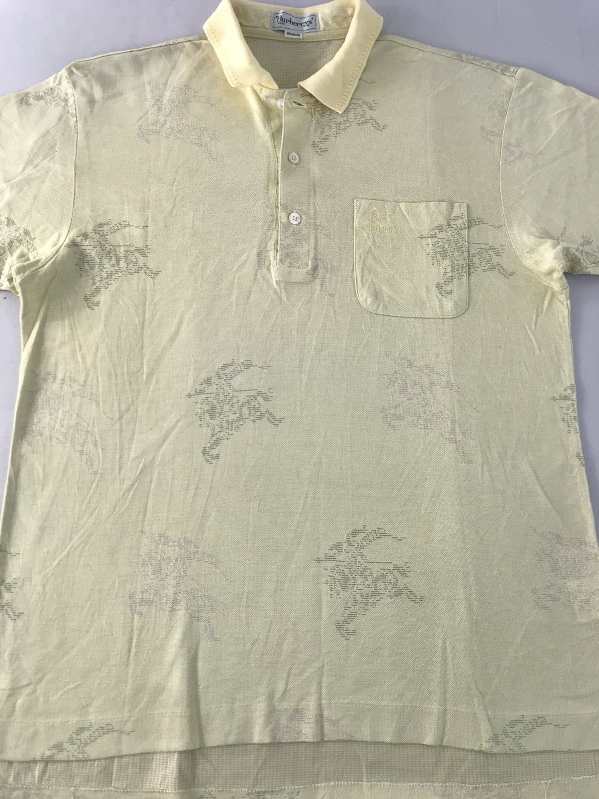 Burberry × Vintage Rare Burberry All Over Prorsum Logo Polo Pocket Tee Size US M / EU 48-50 / 2 - 3 Thumbnail