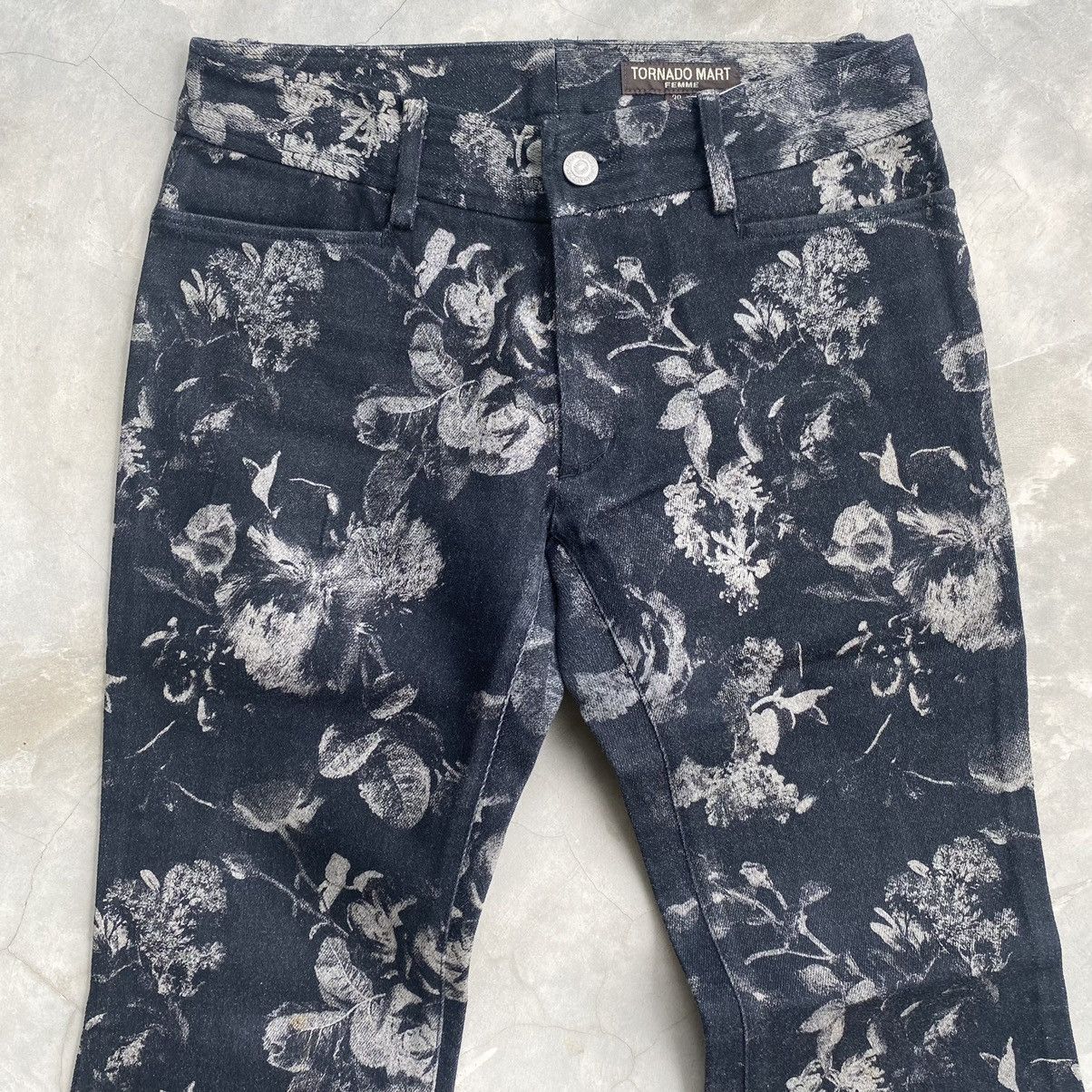 Japanese Brand × Tornado Mart Tornado mart flare jeans flower psychedelic bootcut Size US 27 - 3 Thumbnail
