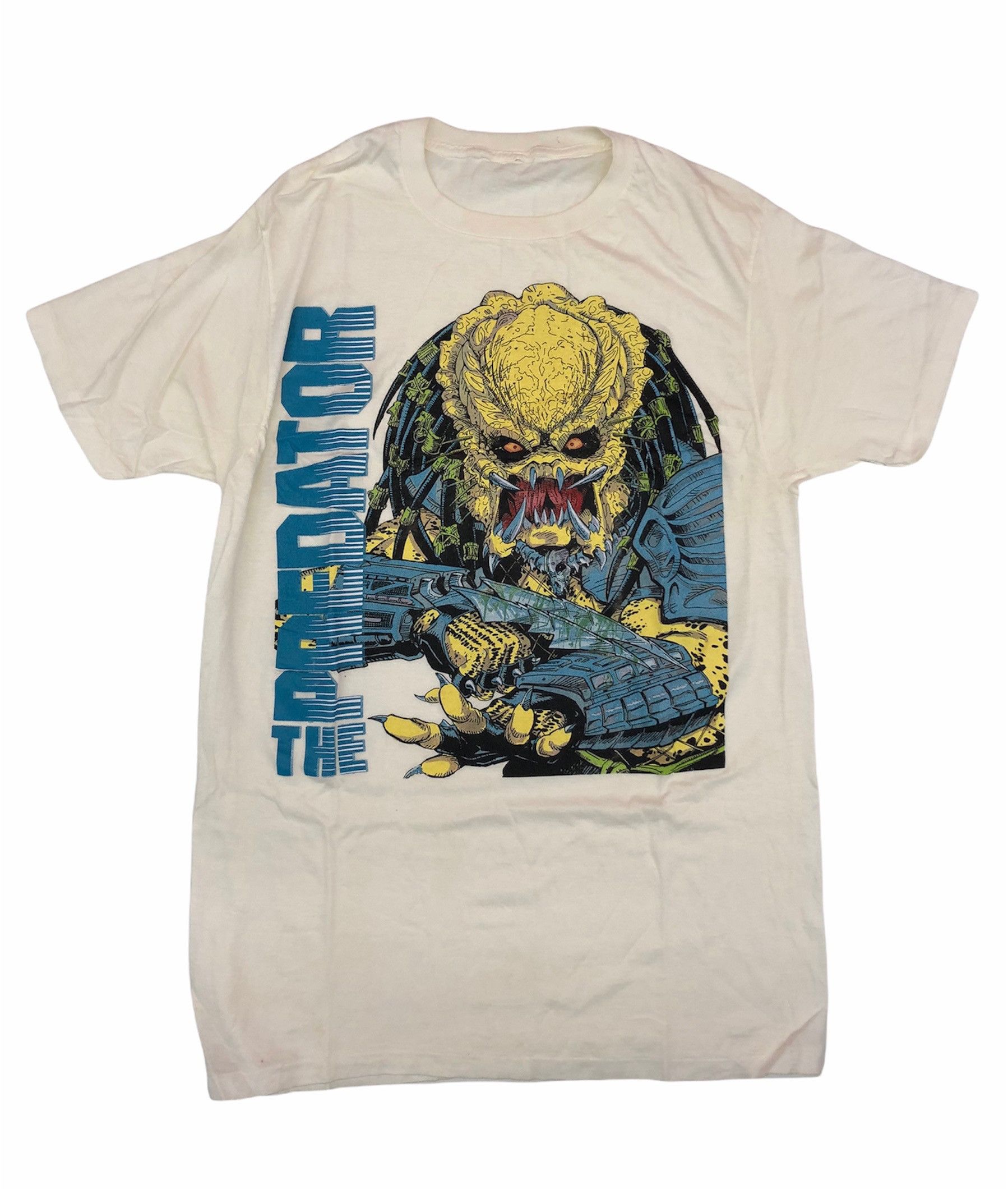 image of Comics x Movie 1991 Predator Movie Promo T-Shirt in White, Men's (Size XL)