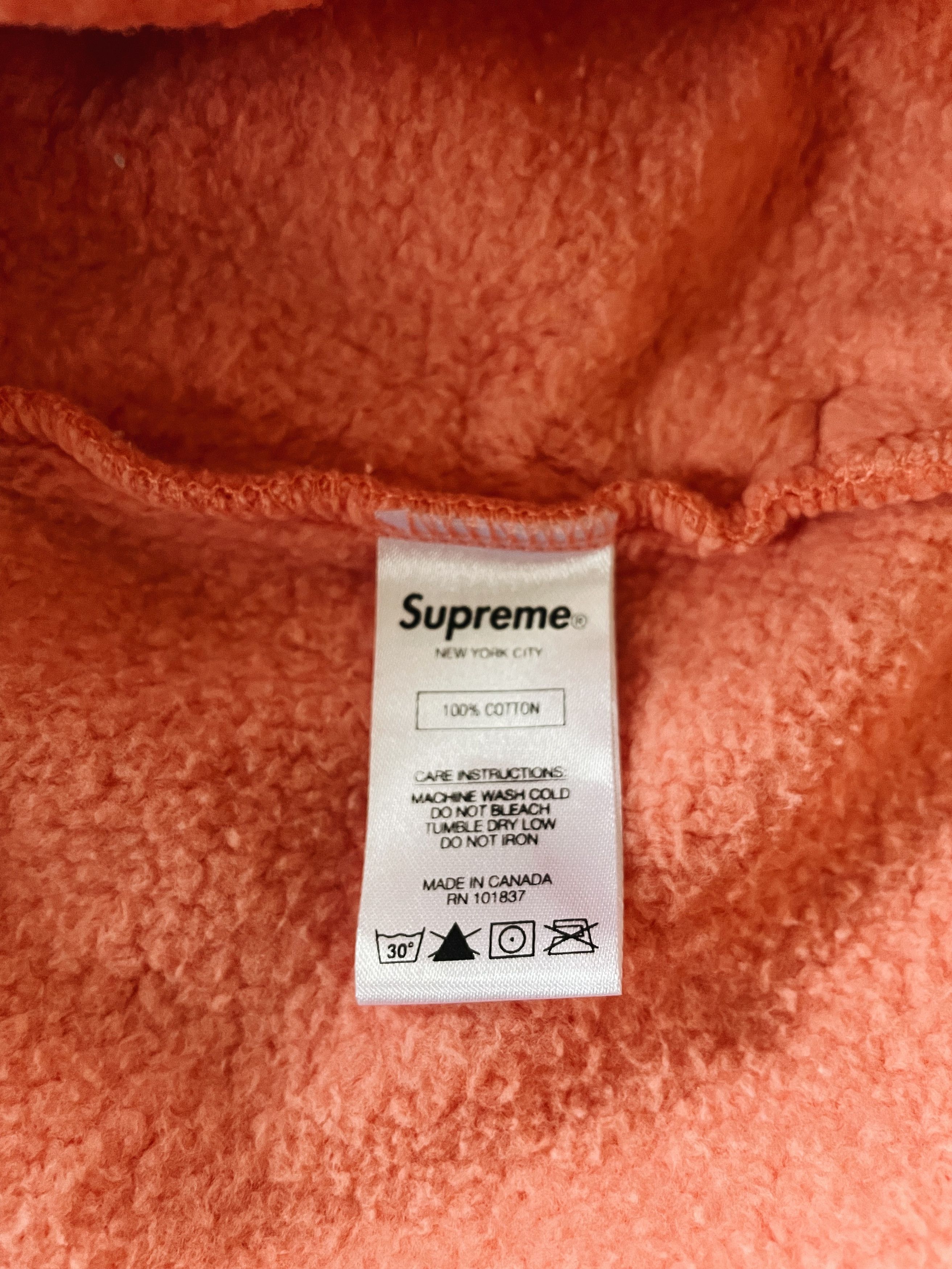 Supreme Supreme Corner Label Hoodie Coral Size US M / EU 48-50 / 2 - 6 Thumbnail