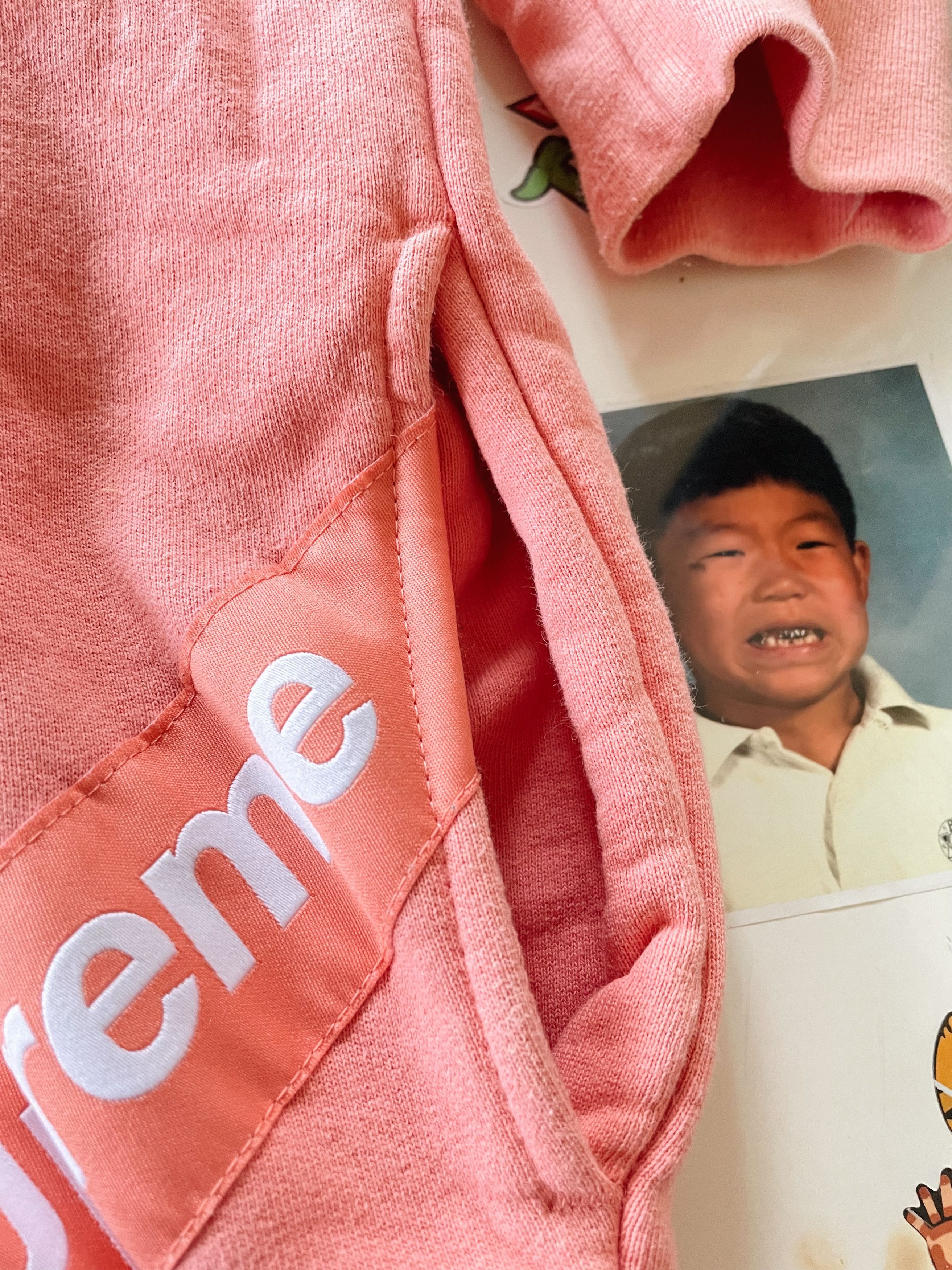 Supreme Supreme Corner Label Hoodie Coral Size US M / EU 48-50 / 2 - 3 Thumbnail