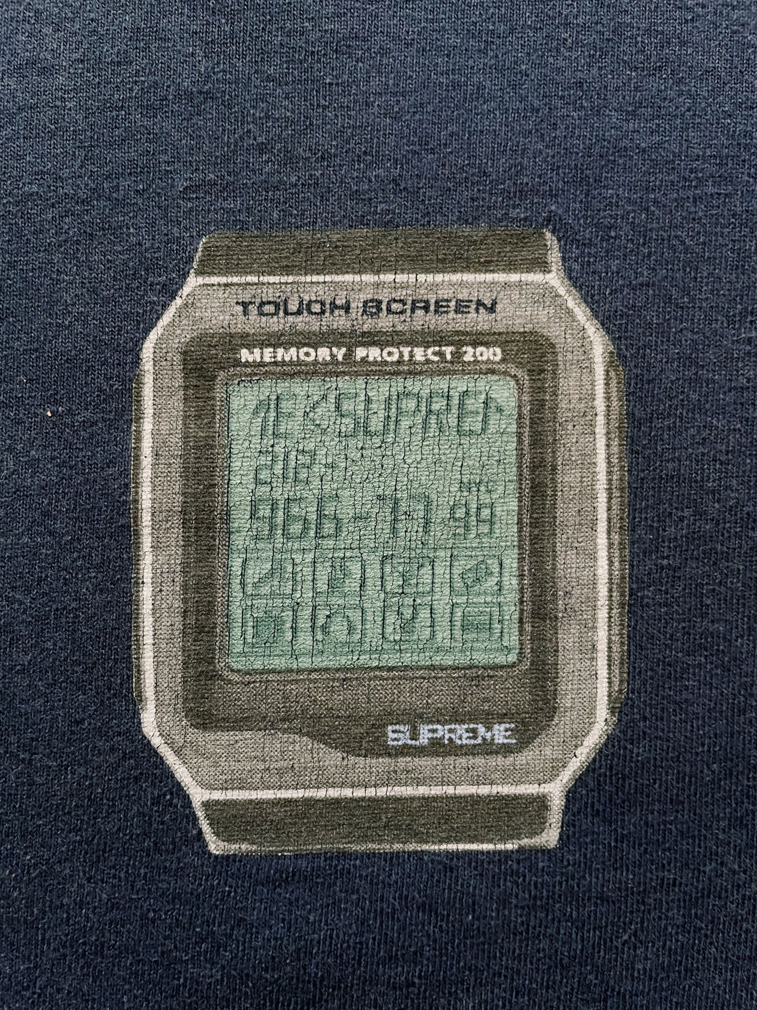Vintage 1998 Supreme Casio Watch T-shirt Navy
