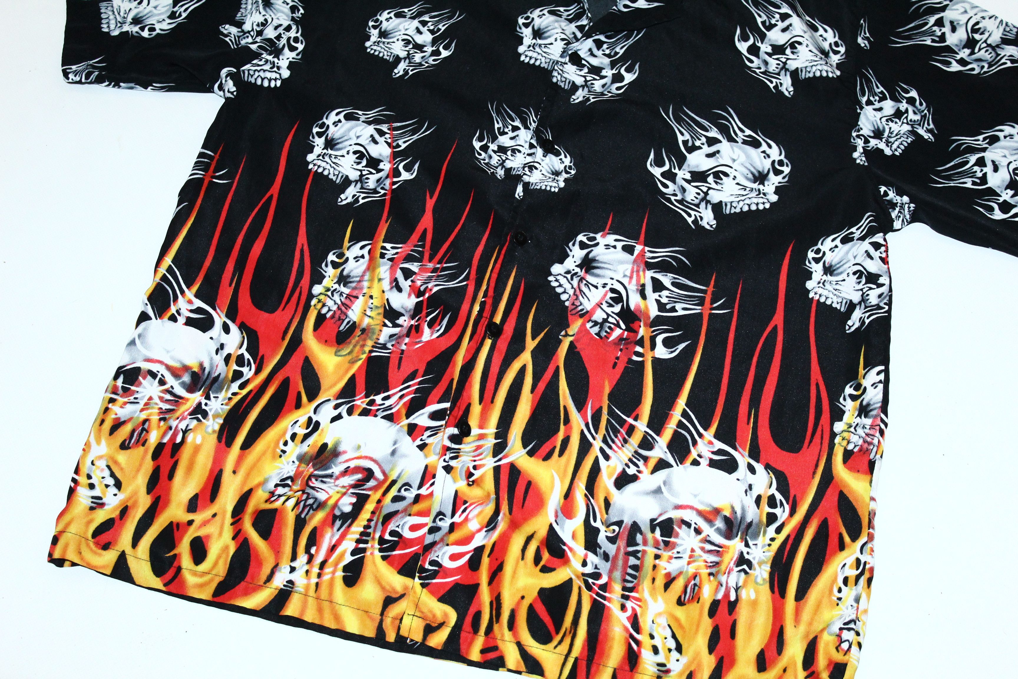 Other 💥 BEST OFFER 💥 90s Skull Flame OG Art Design Shirt Size US M / EU 48-50 / 2 - 4 Thumbnail