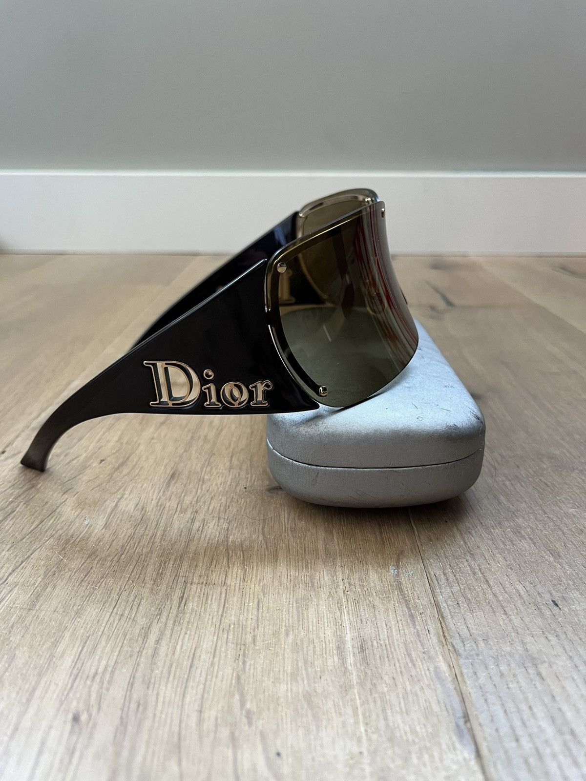 Pre-owned Dior Parabole 2 Kcphb 7901 125 Vintage Mask Sunglasses In Brown