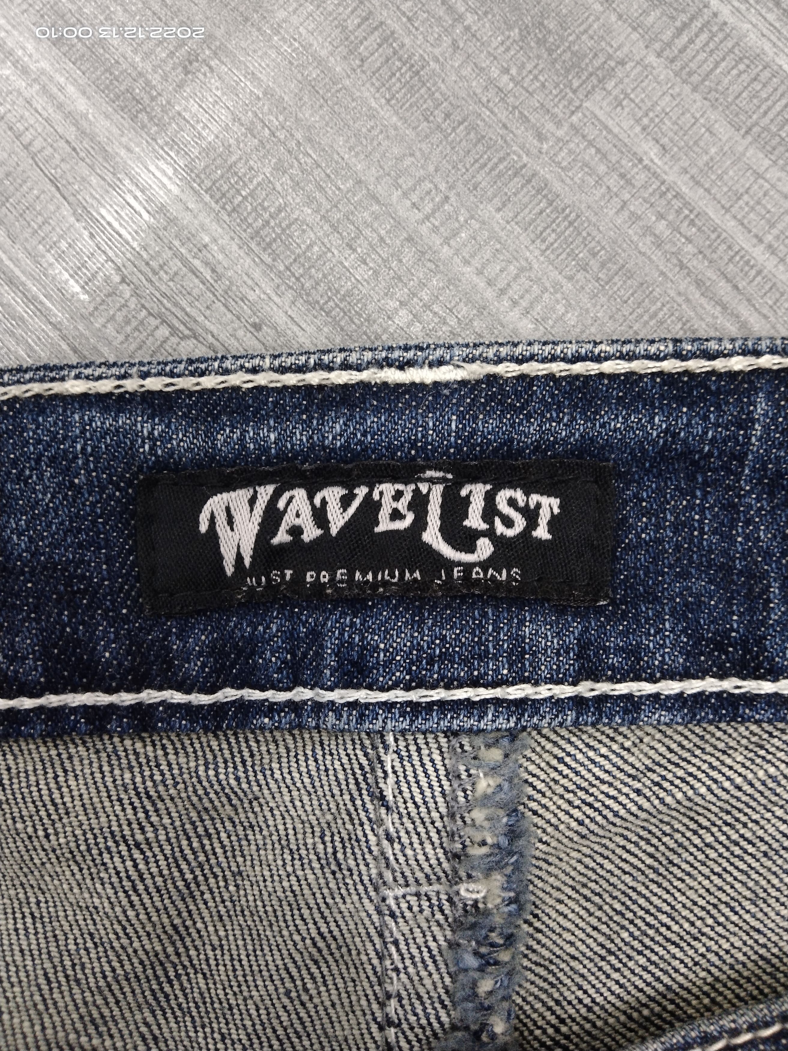 Japanese Brand FLARE🔥WASHED BLUE STUDDED WAVE LIST DENIM PANTS Size US 32 / EU 48 - 9 Thumbnail