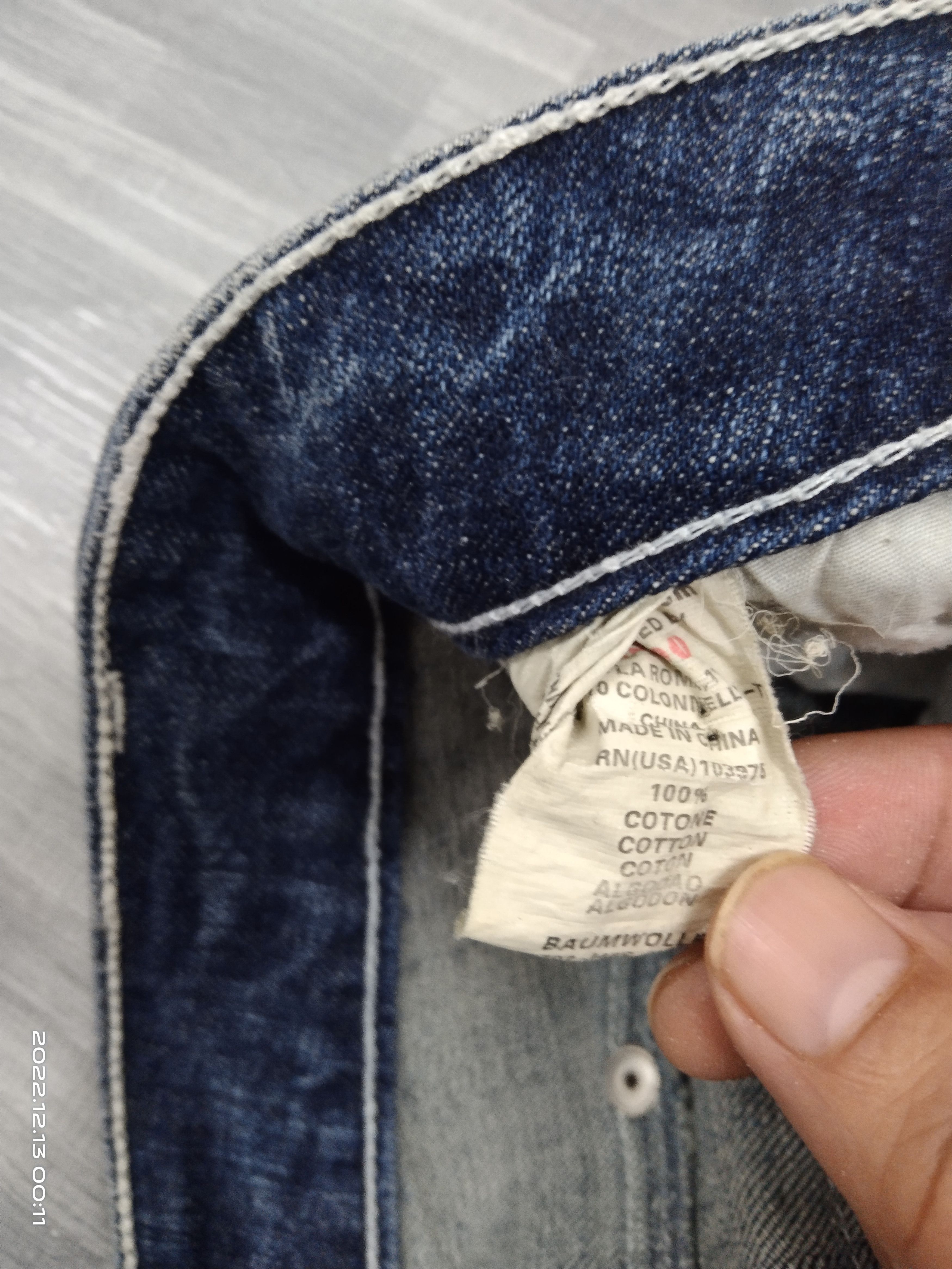 Japanese Brand FLARE🔥WASHED BLUE STUDDED WAVE LIST DENIM PANTS Size US 32 / EU 48 - 8 Thumbnail
