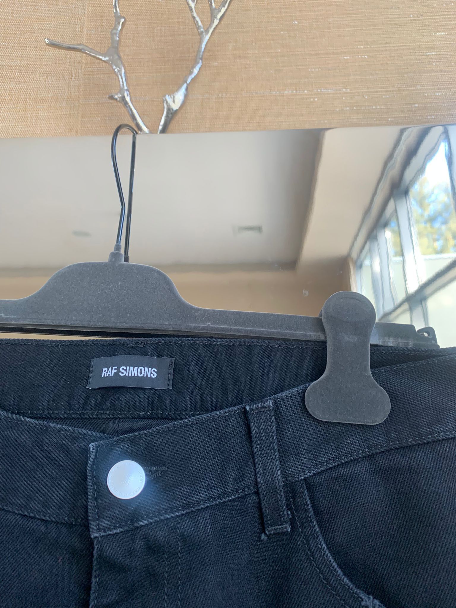 Raf Simons AW19 Slim Destroyed Denim in Black Red Size US 34 / EU 50 - 7 Thumbnail