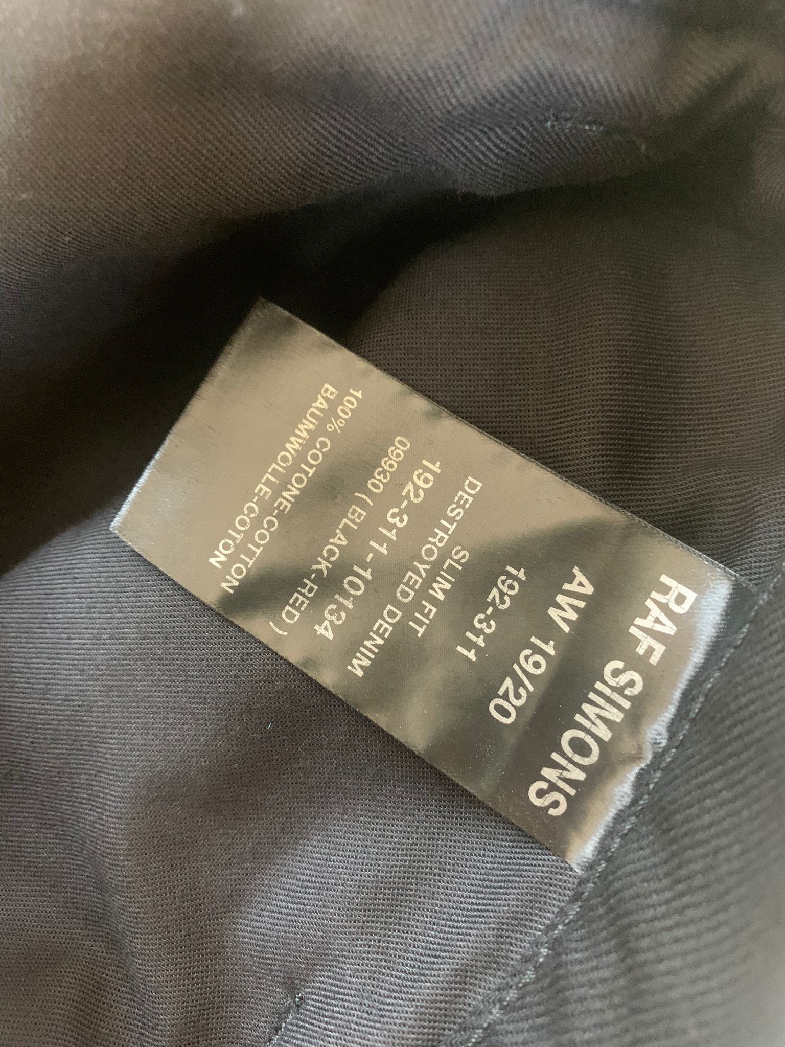 Raf Simons AW19 Slim Destroyed Denim in Black Red Size US 34 / EU 50 - 17 Thumbnail