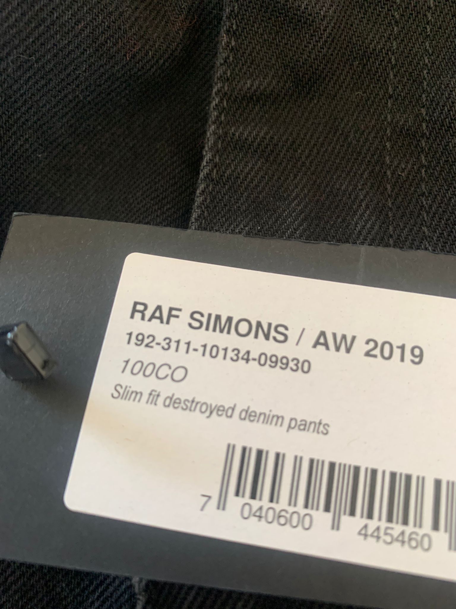 Raf Simons AW19 Slim Destroyed Denim in Black Red Size US 34 / EU 50 - 16 Thumbnail