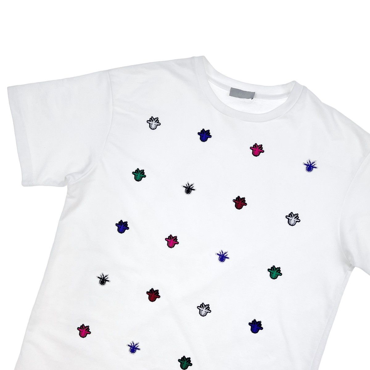 image of Dior Bee Embroidered T Shirt in White, Men's (Size Small)