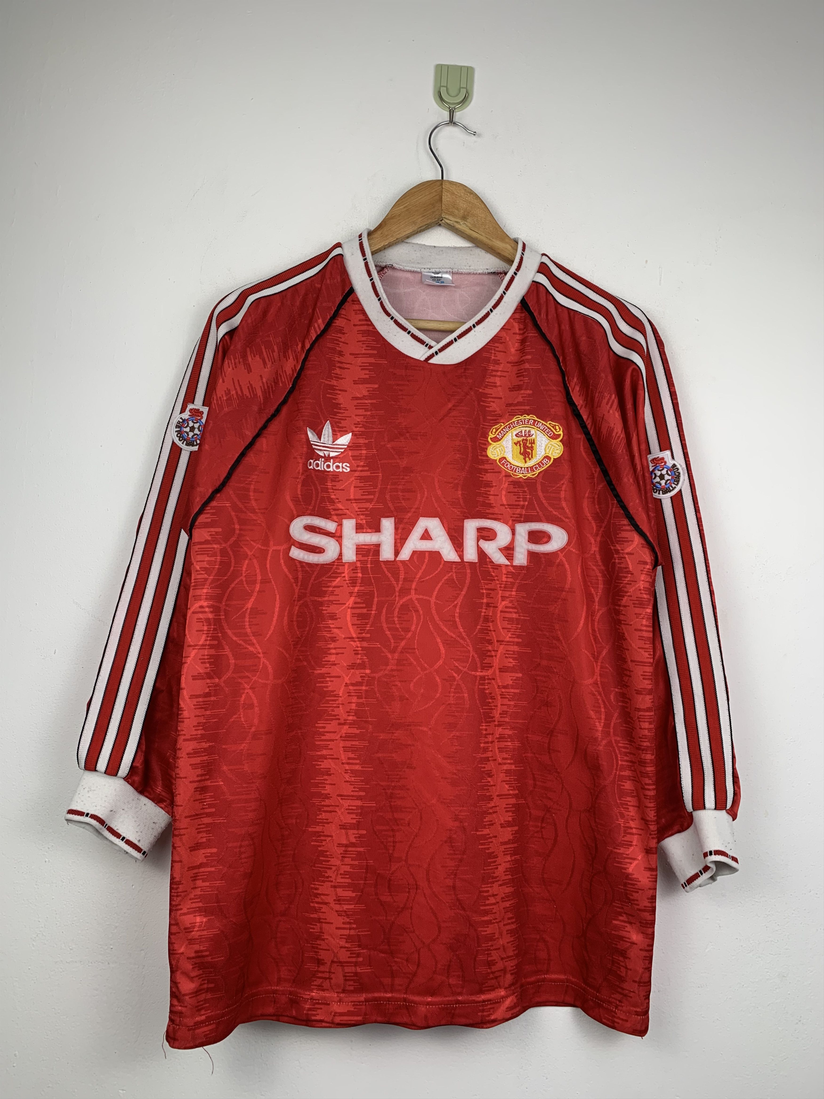 Vintage 90s Adidas Manchester United Long Sleeve Jersey