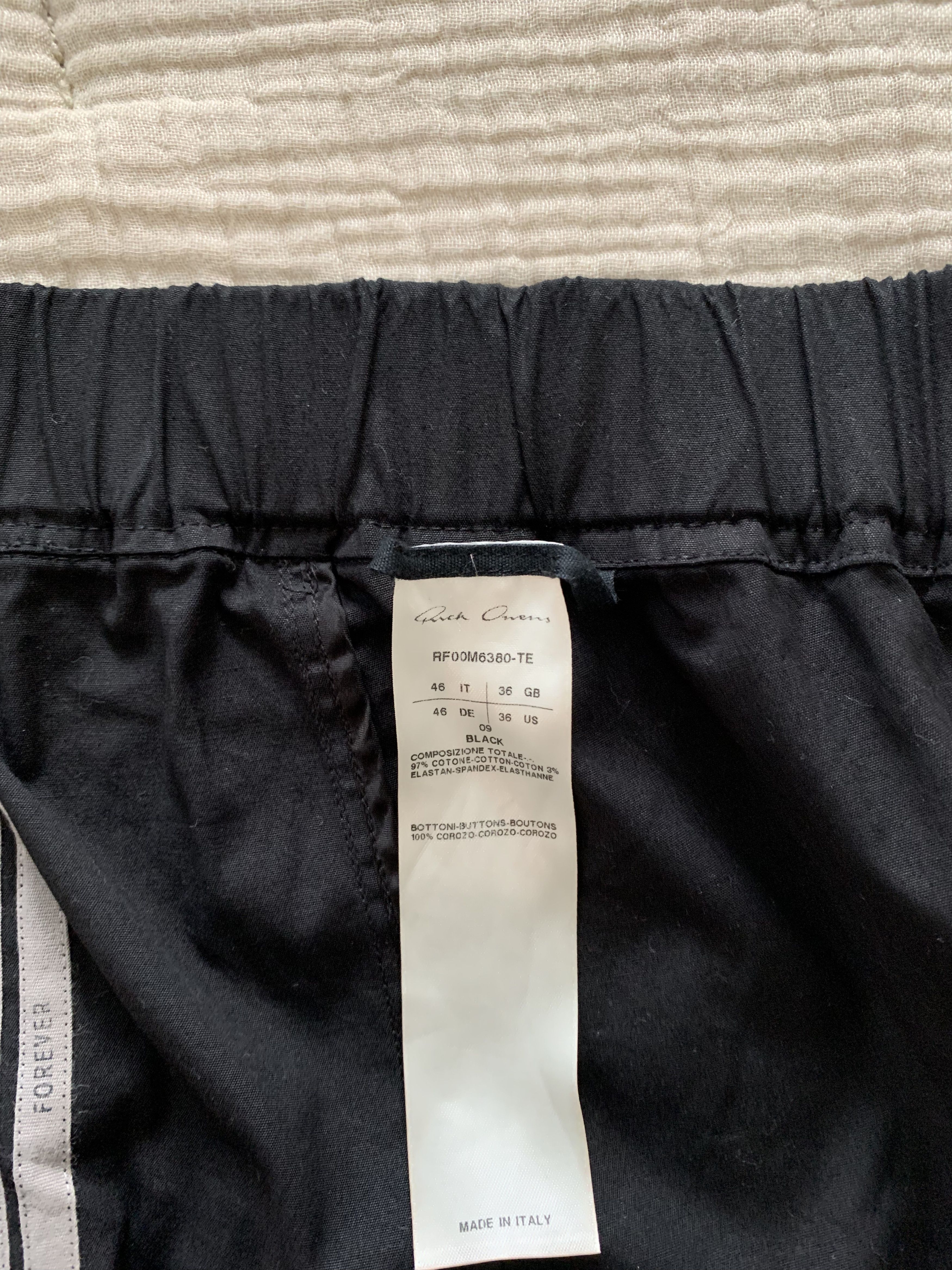Rick Owens Special line FOREVER Drawstring Long Pants Black Sz 46 Size US 30 / EU 46 - 5 Thumbnail