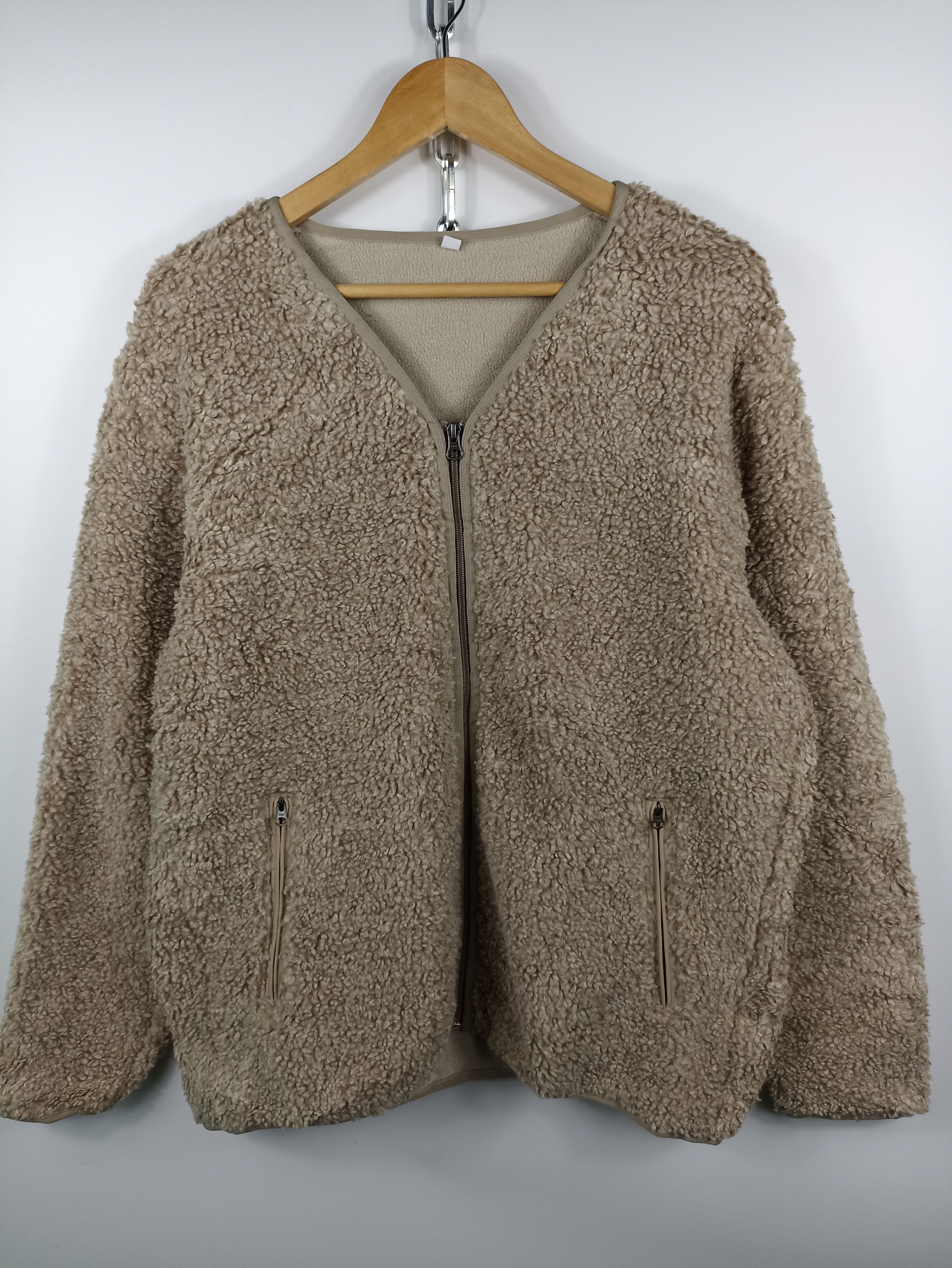 Vintage Uniqlo Retro Pile sherpa fleece Zipper Cardigan